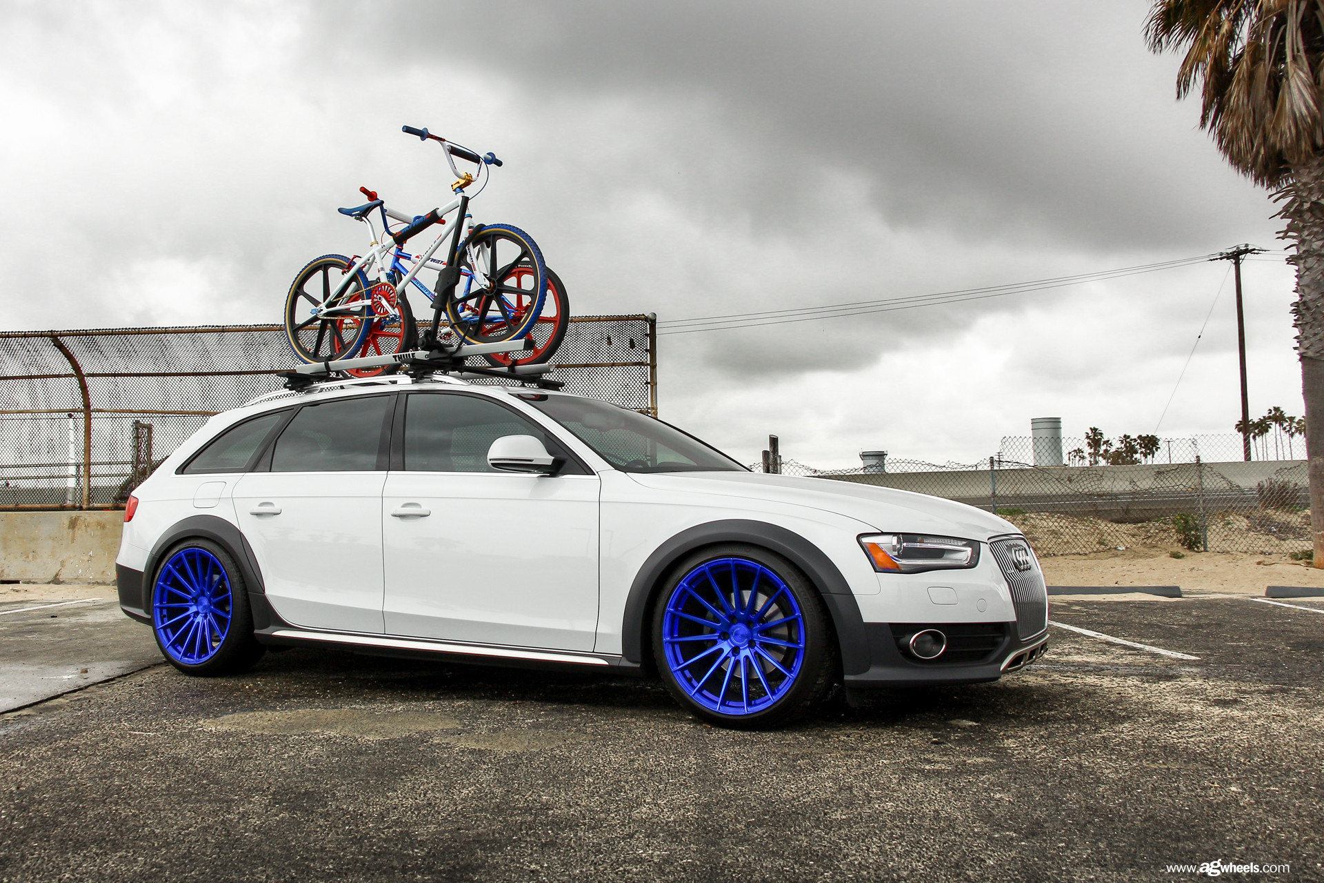Aftermarket Front Bumper on White Audi A4 - Photo by Avant Garde Wheels