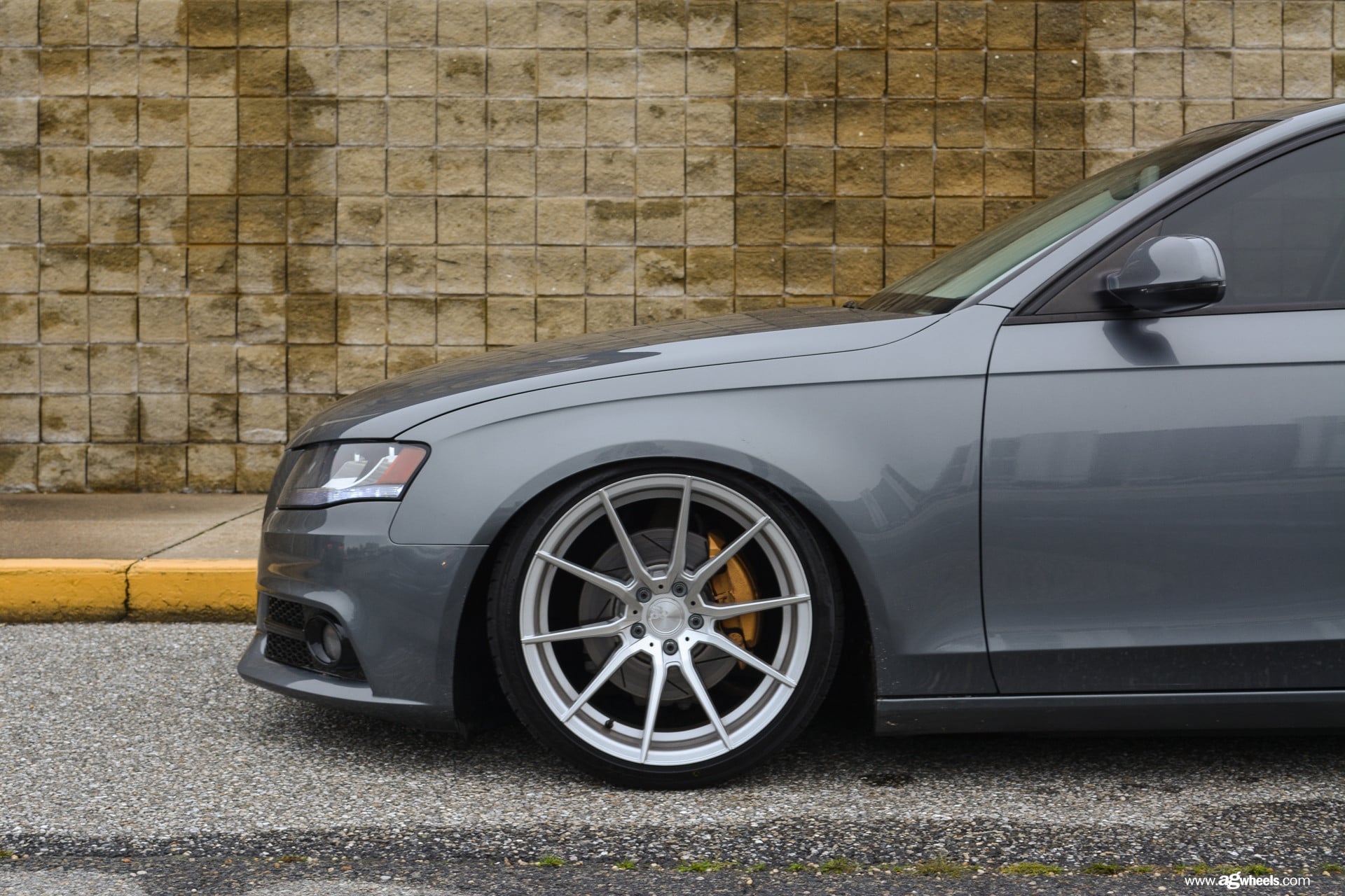 Gray Audi A4 with Polished Avant Garde Wheels - Photo by Avant Garde Wheels