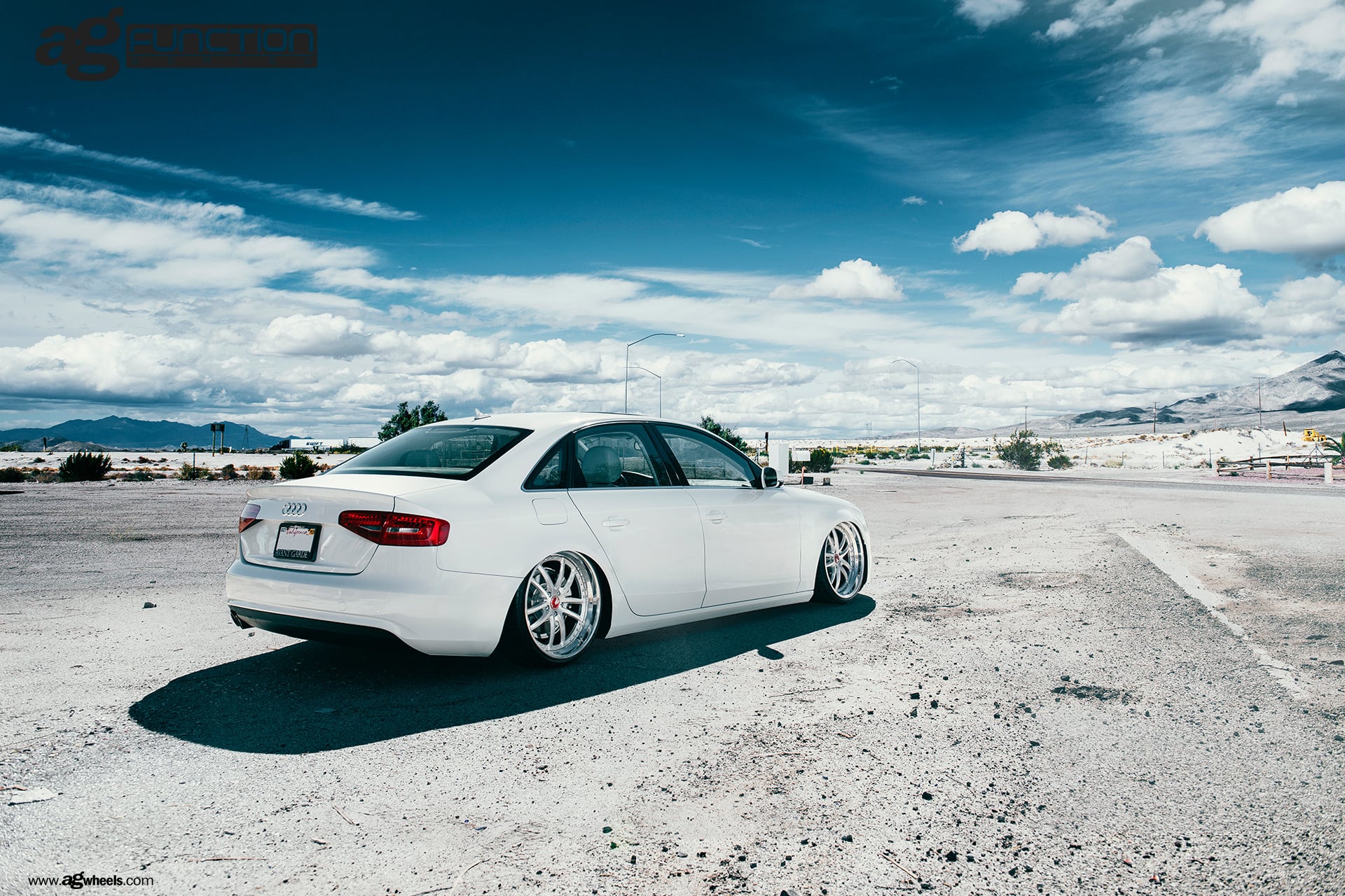 Custom Rear Diffuser on White Audi A4 - Photo by Avant Garde Wheels