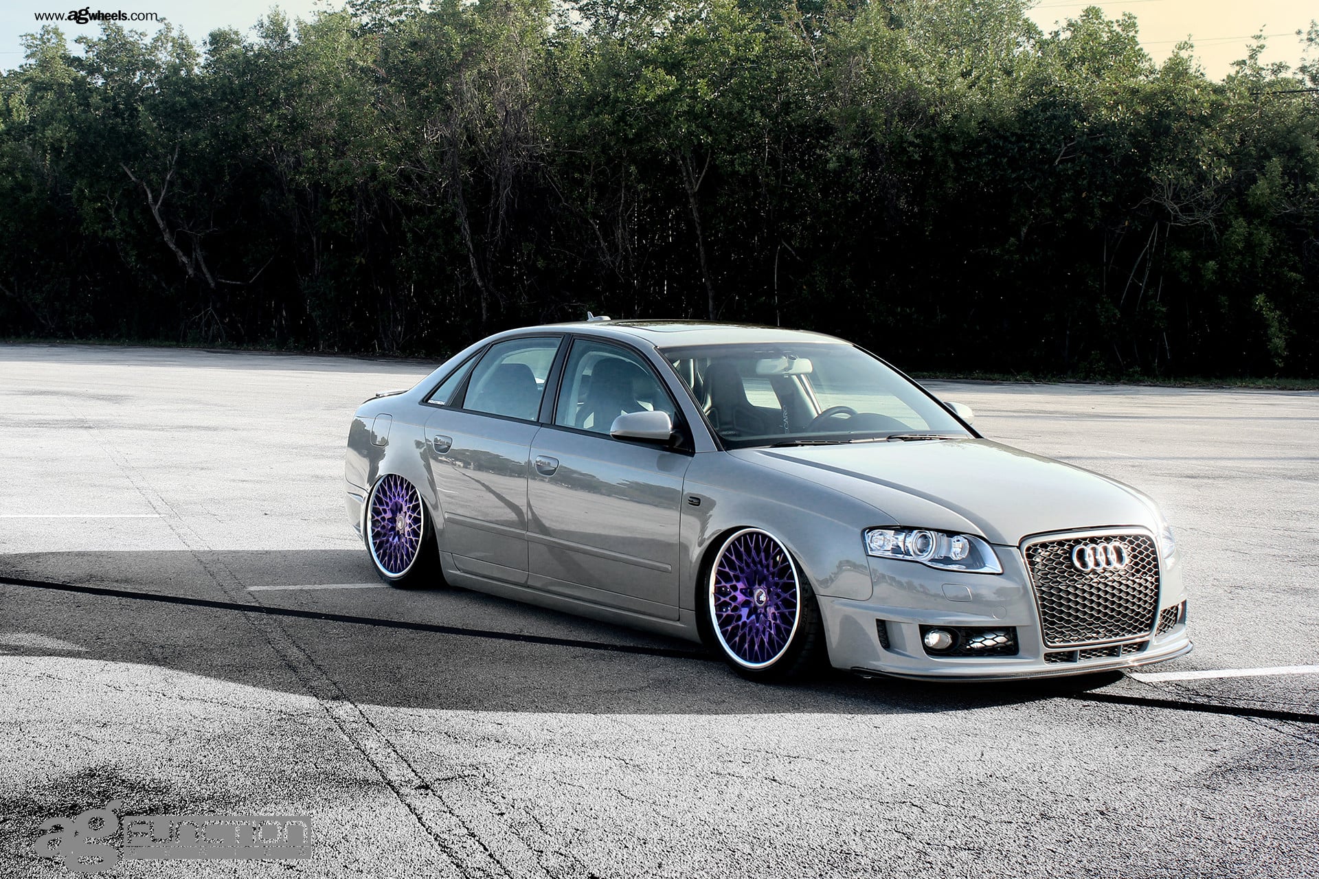 Gray Audi A4 with Crystal Clear Headlights - Photo by Avant Garde Wheels