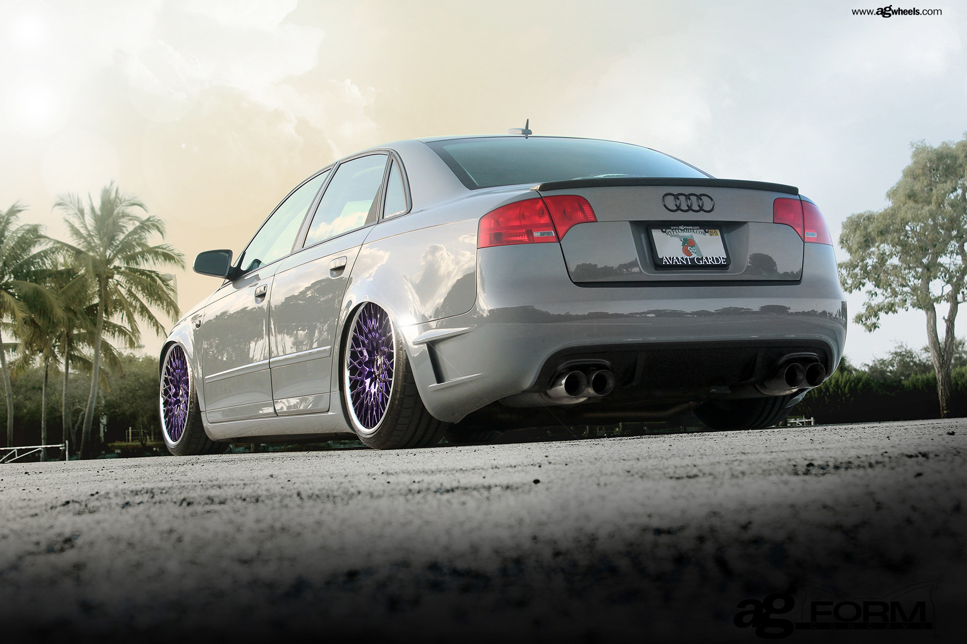Rear Lip Spoiler on Gray Audi A4 - Photo by Avant Garde Wheels