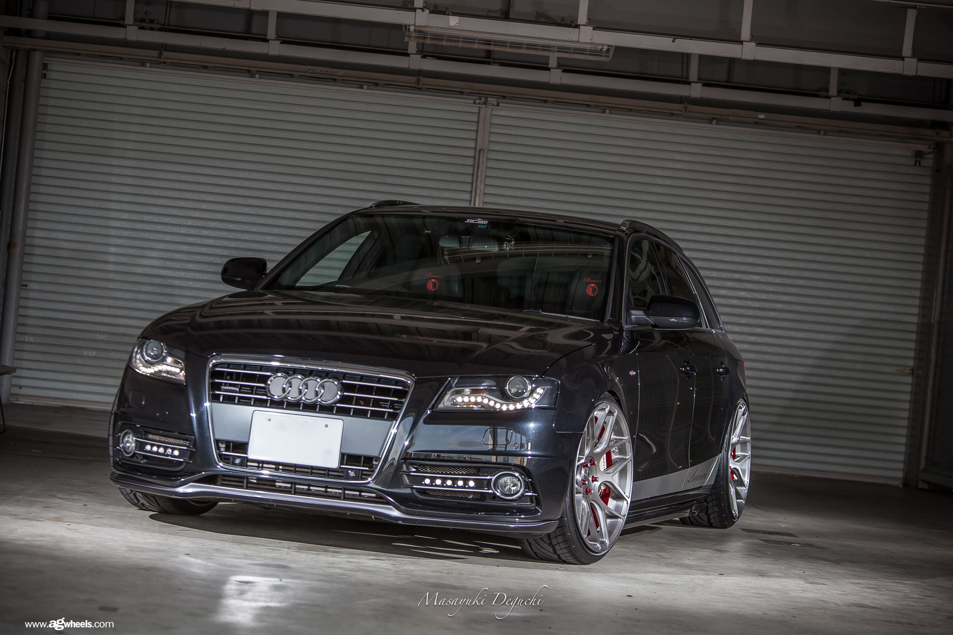 Custom Black Audi A4 with LED Headlights - Photo by Avant Garde Wheels
