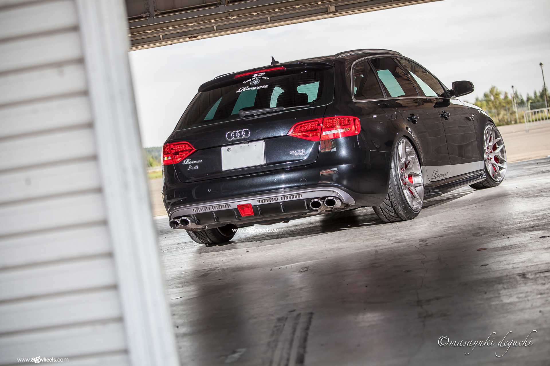 Black Audi A4 with Custom Rear Diffuser - Photo by Avant Garde Wheels