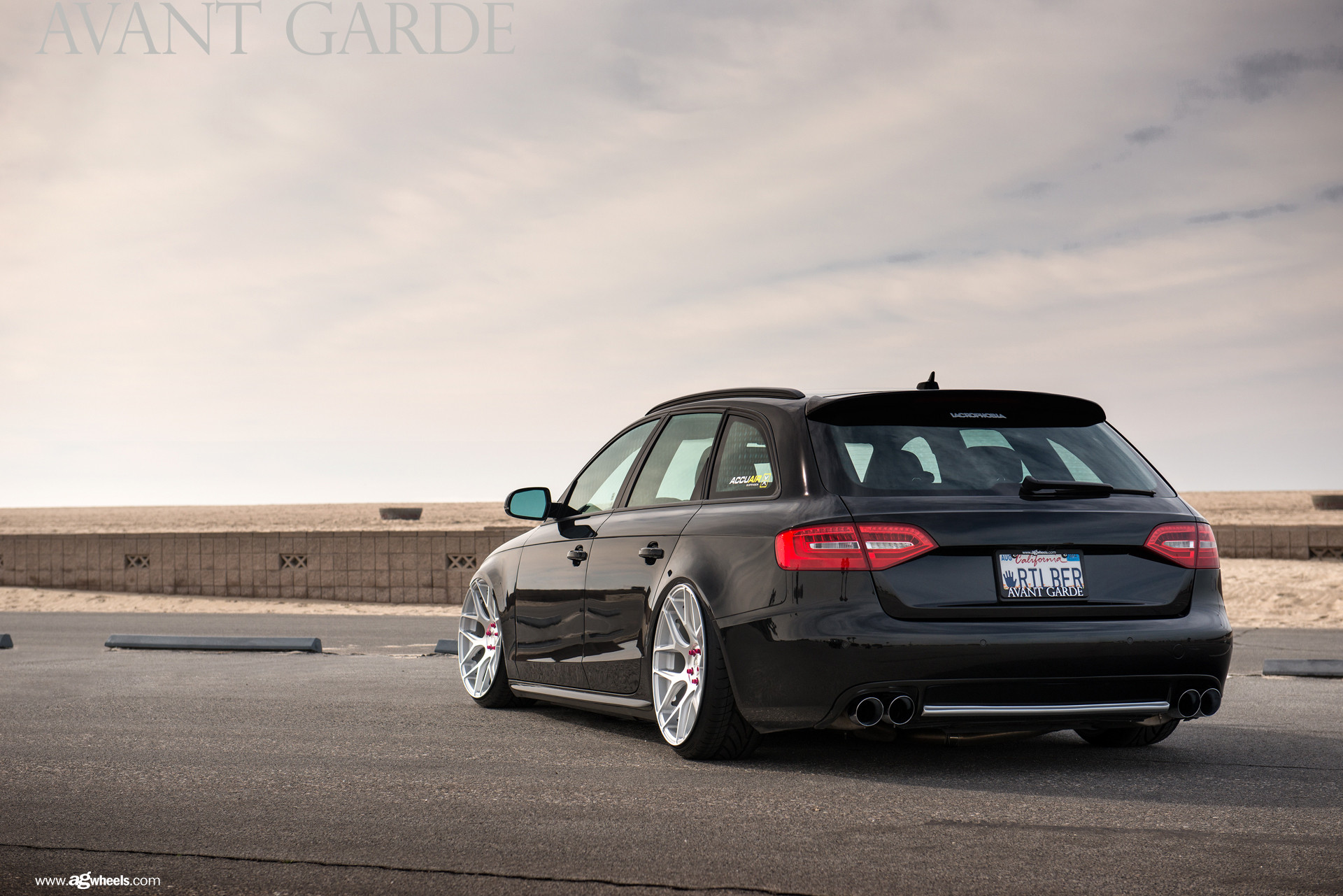 Black Audi A4 with Roofline Spoiler - Photo by Avant Garde Wheels