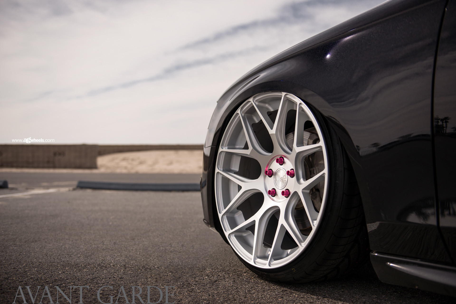 Black Audi A4 with Matte Polished Avant Garde Rims - Photo by Avant Garde Wheels