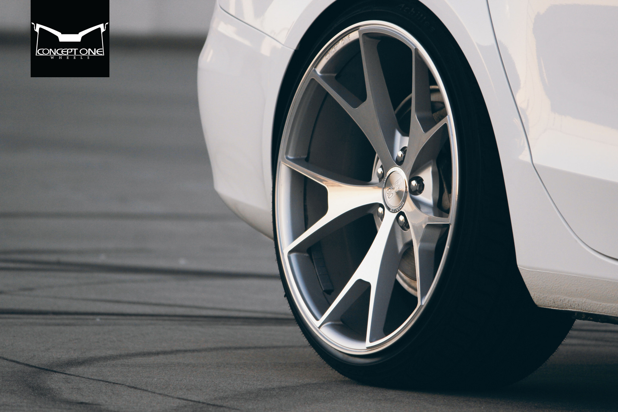 White Audi A4 with Concept One Wheels - Photo by Concept One