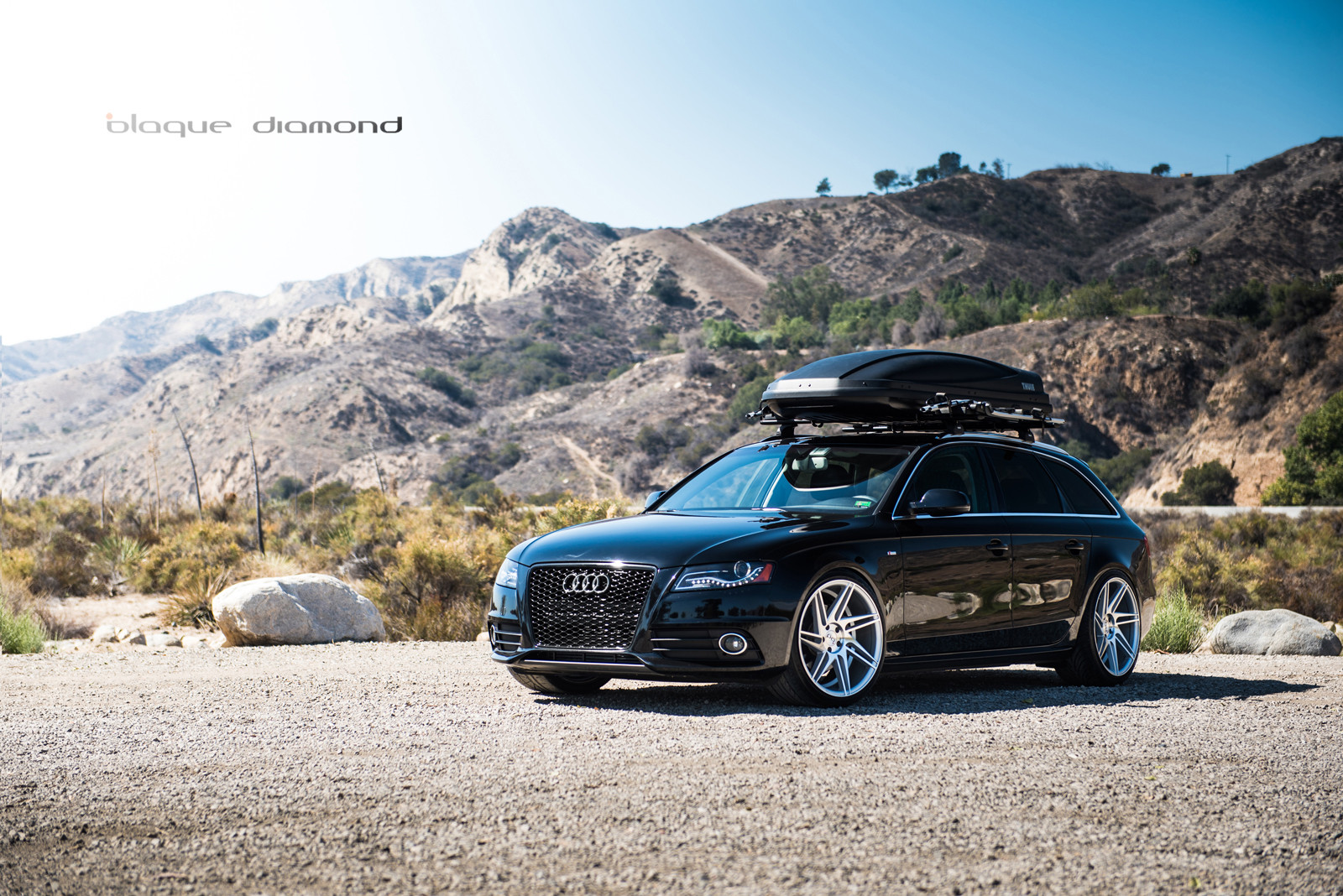 Black Audi A4 with Thule Roof Rack - Photo by Blaque Diamond