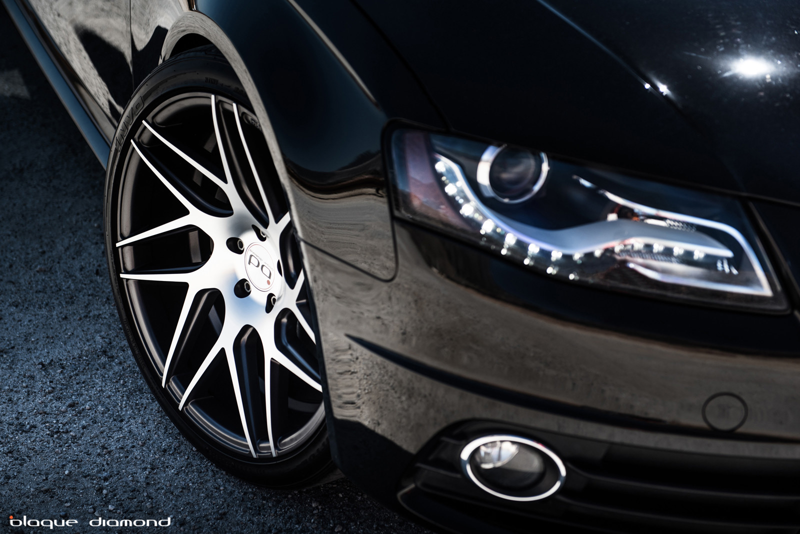 Black Audi A4 with Silver Blaque Diamond Wheels - Photo by Blaque Diamond