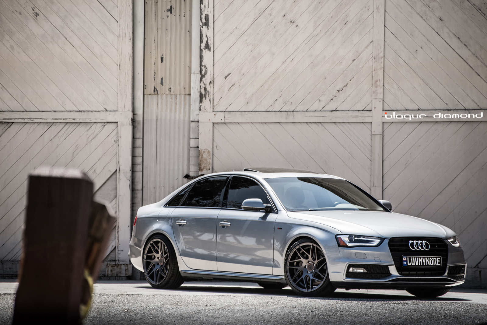 Matte Graphite Blaque Diamond Rims on Gray Audi A4 - Photo by Blaque Diamond