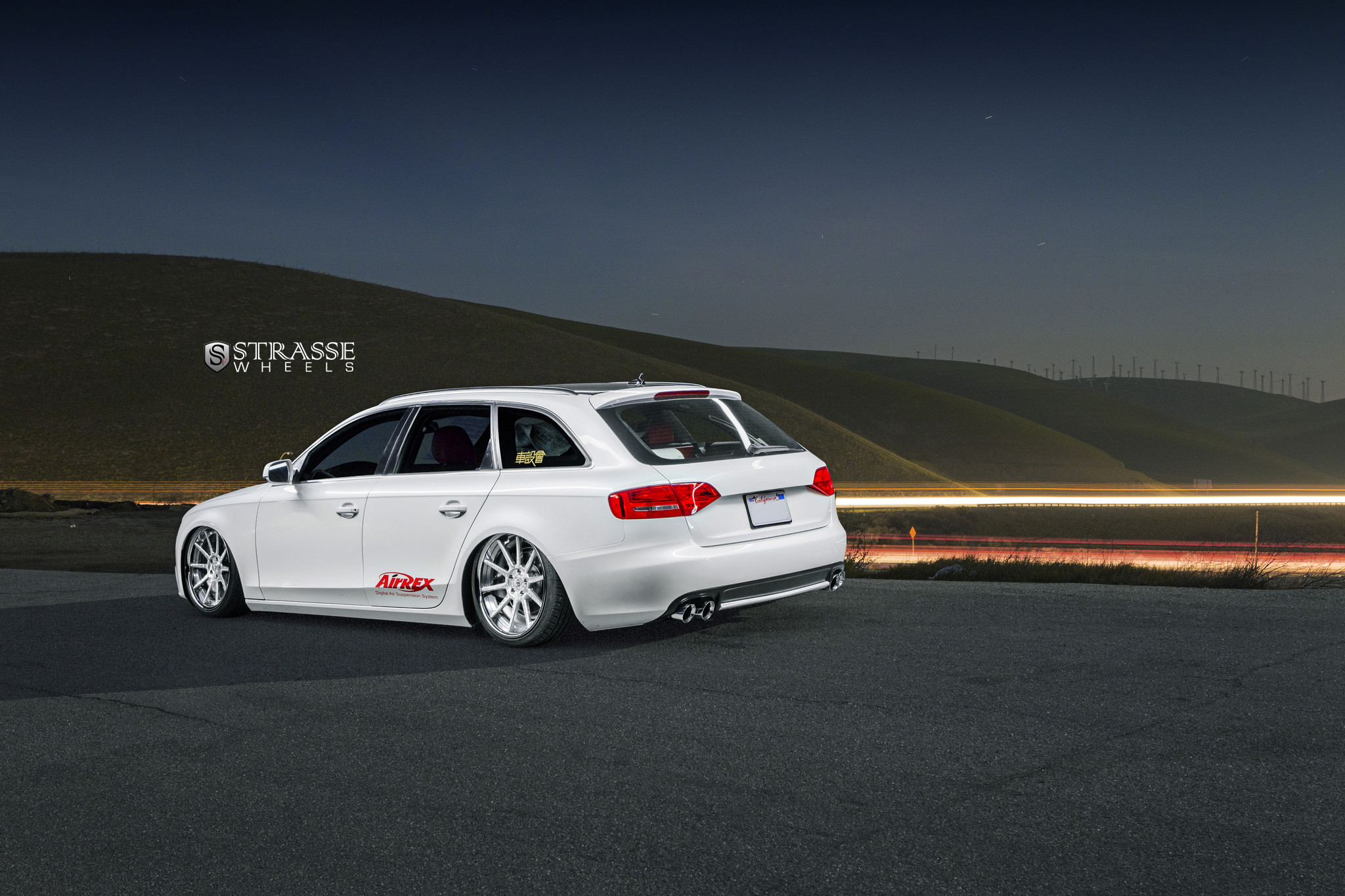 White Audi A4 with Custom Roofline Spoiler - Photo by Strasse Forged