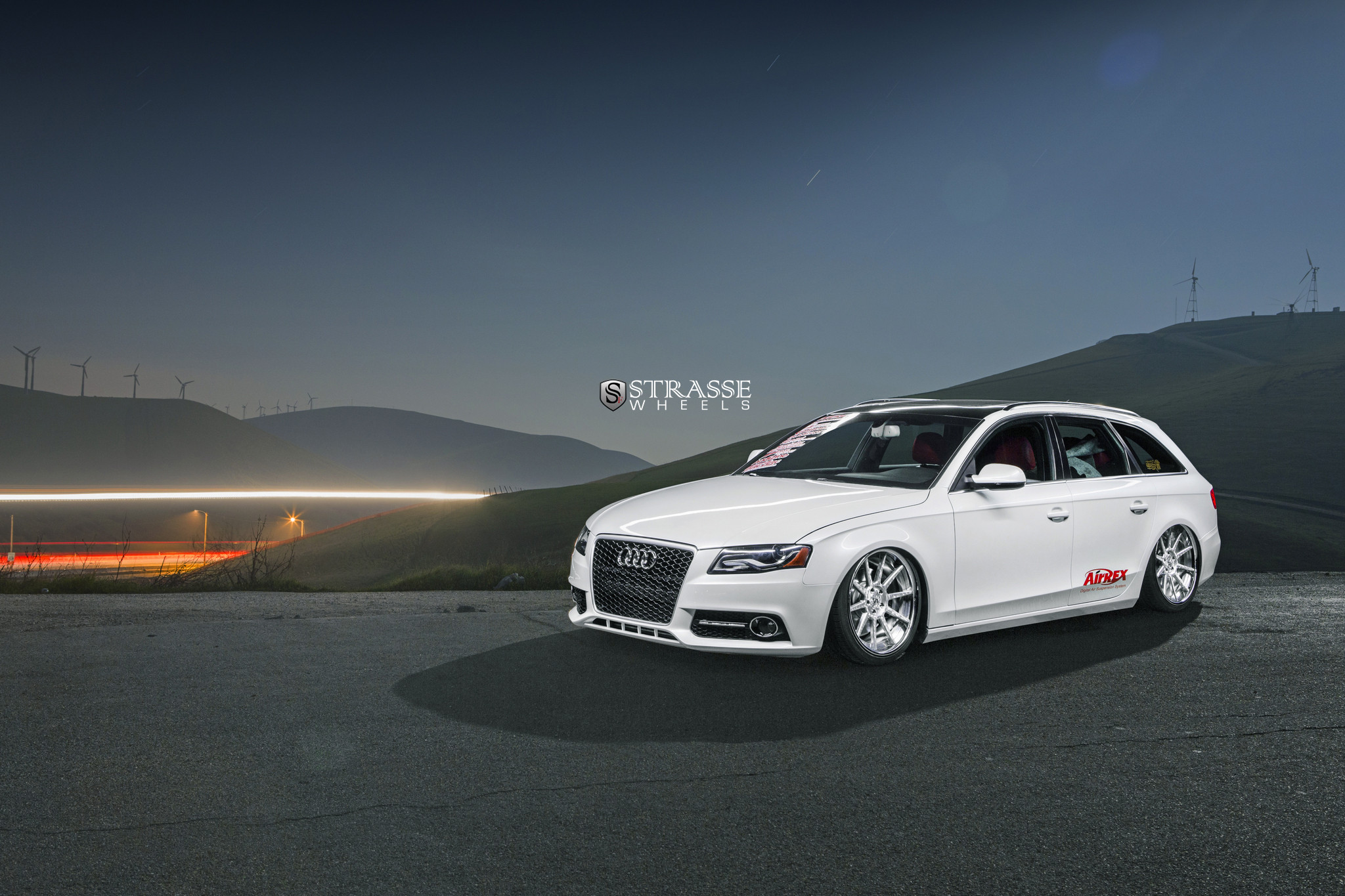 White Audi A4 with Chrome Mesh Grille - Photo by Strasse Forged