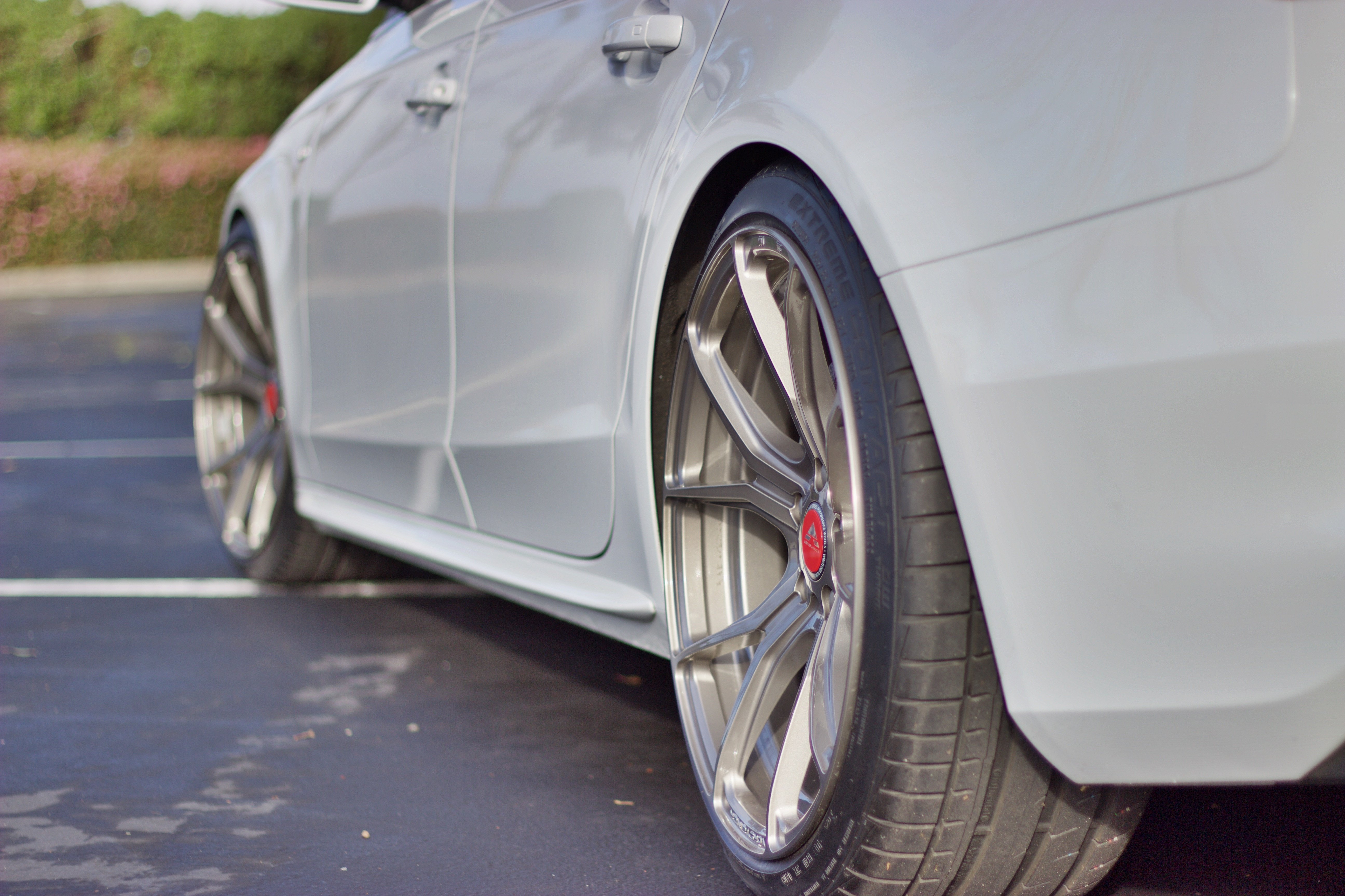 Silver Vorsteiner Wheels on White Audi A4 - Photo by Vossen