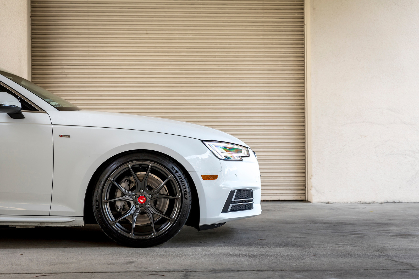 Gloss Black Vorsteiner Rims on White Audi A4 - Photo by Vorstiner