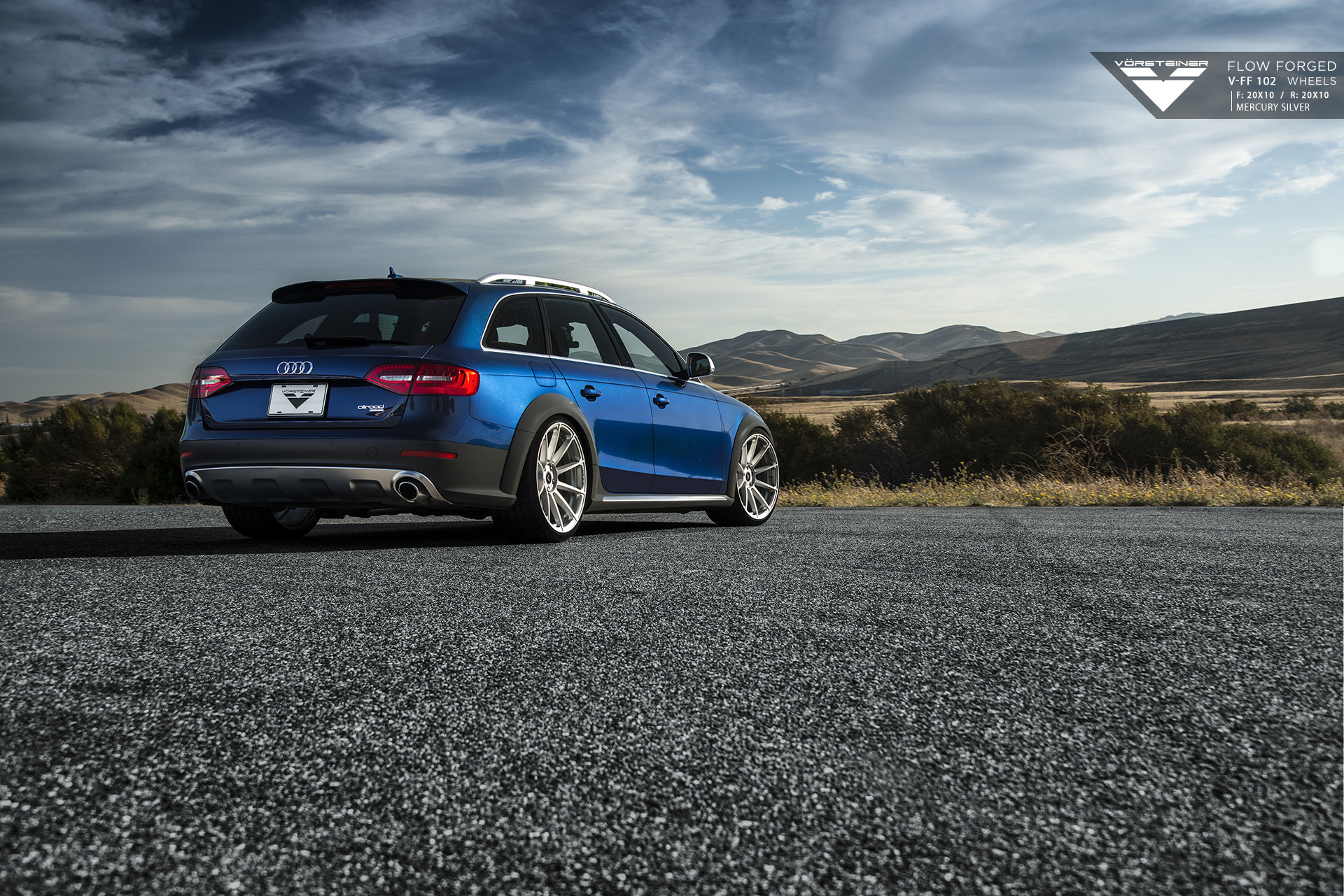 Roofline Spoiler with Light on Blue Audi A4 - Photo by Vorstiner