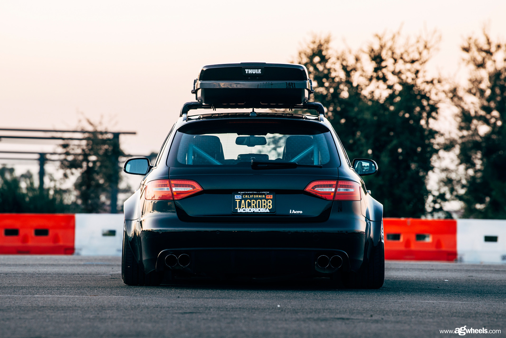 Black Stanced Audi A4 with Aftermarket Rear Diffuser - Photo by Avant Garde Wheels