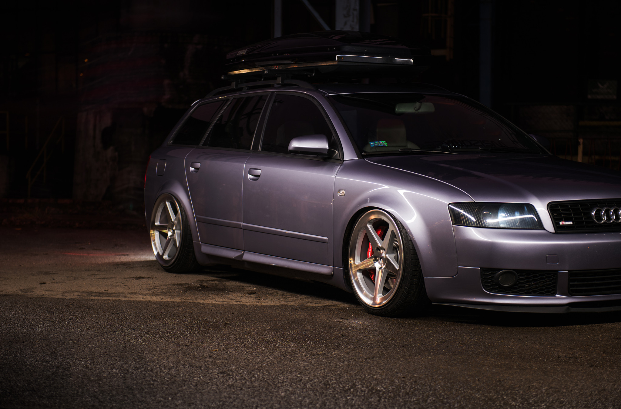 Front Bumper with Fog Lights on Gray Audi A4 - Photo by JR Wheels