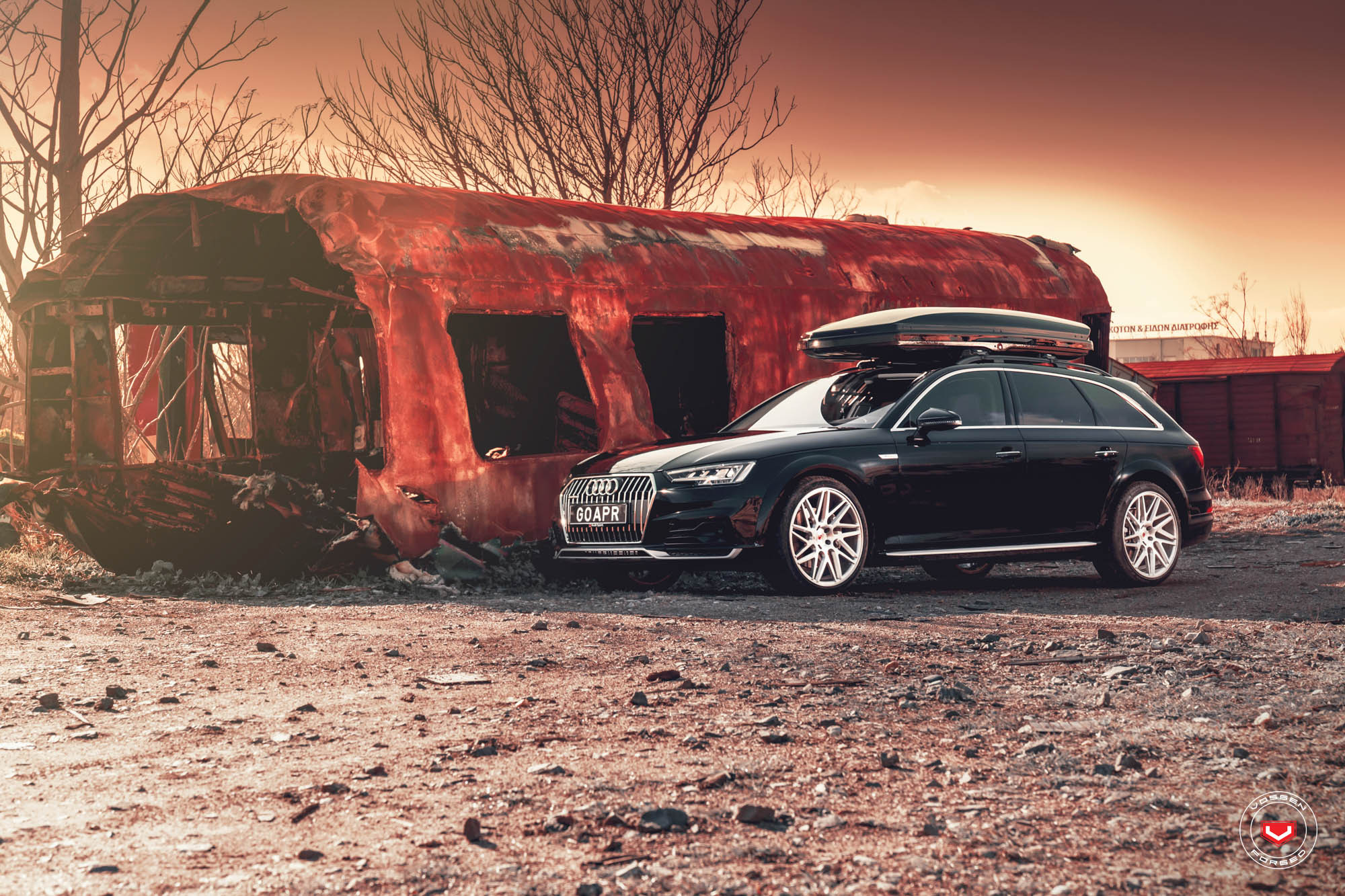 Black Audi A4 with Roof Rack - Photo by Vossen