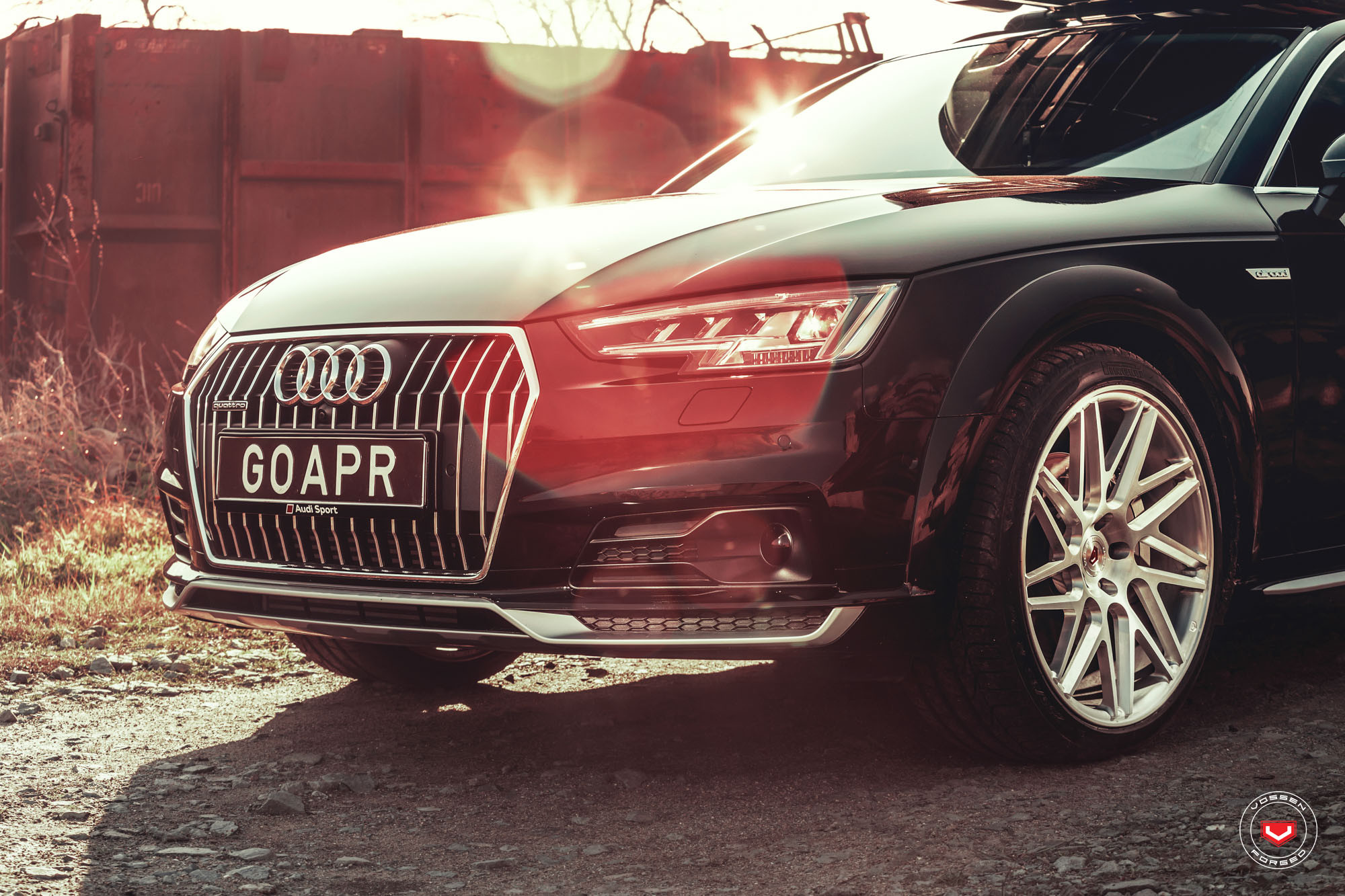 Black Audi A4 with Chrome Forged Vossen Rims - Photo by Vossen