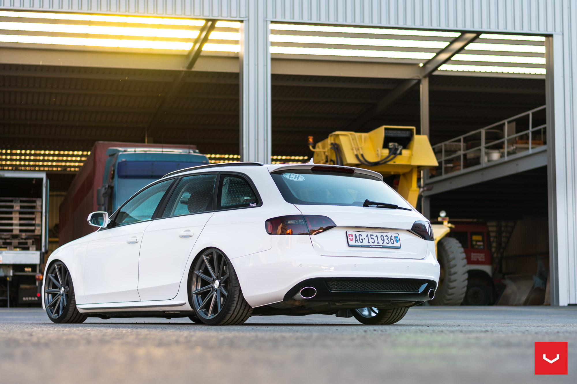 White Audi A4 with Aftermarket Red LED Taillights  - Photo by Vossen