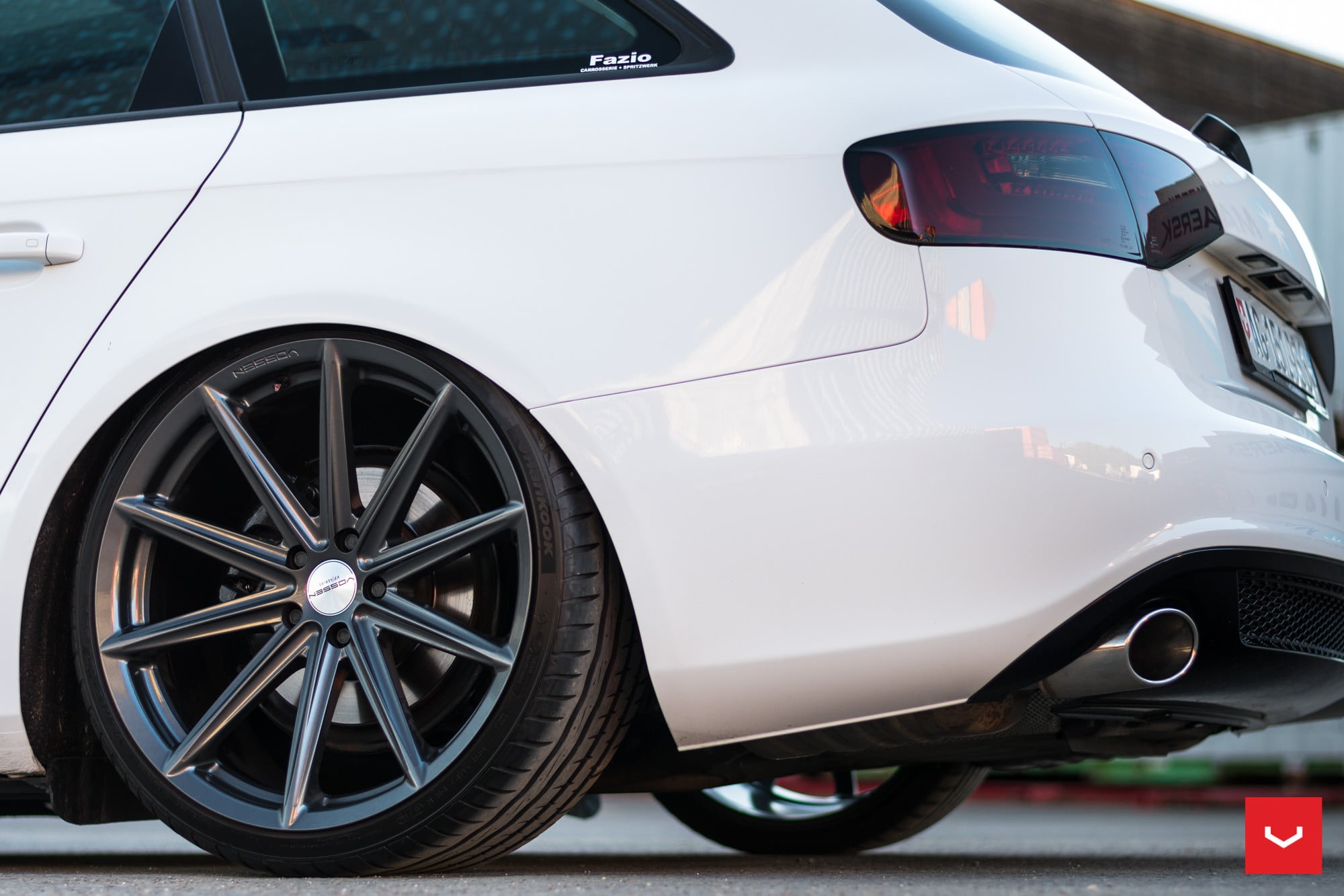 Audi A4 on Gloss Black Vossen VFS Wheels - Photo by Vossen