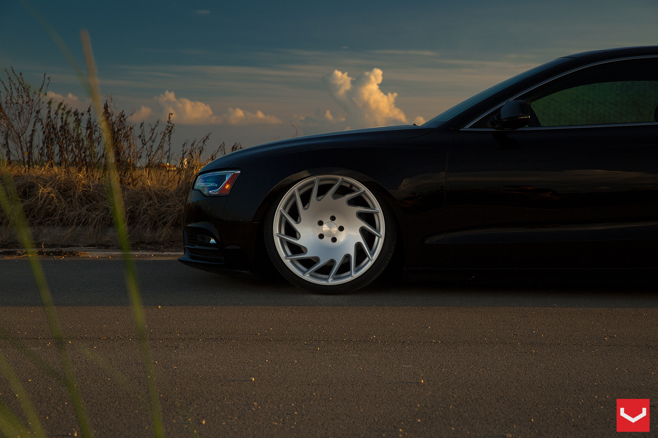 Custom VLE Vossen Rims on Black Audi A5 - Photo by Vossen
