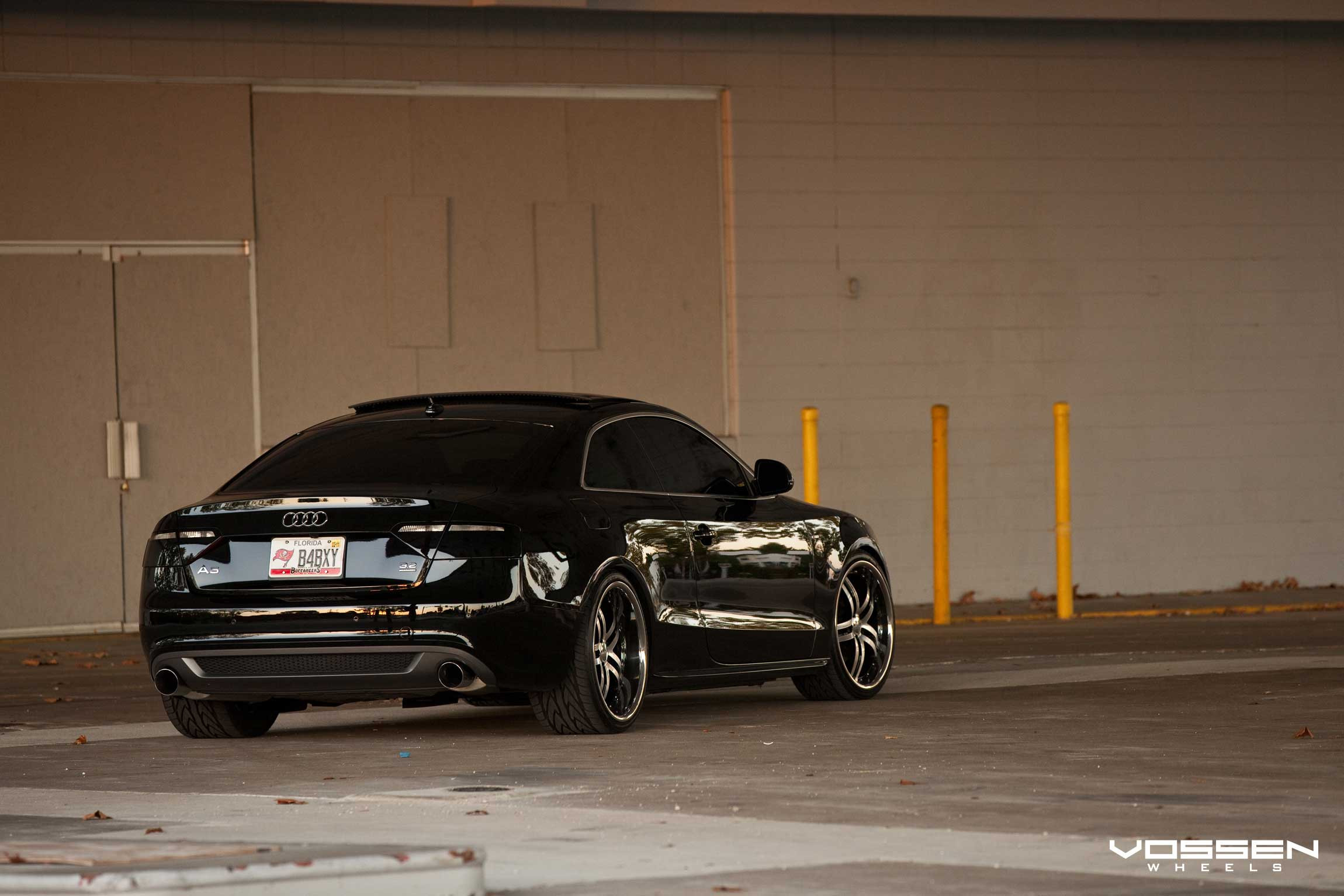 Chrome Vossen Rims on Black Audi A5 - Photo by Vossen