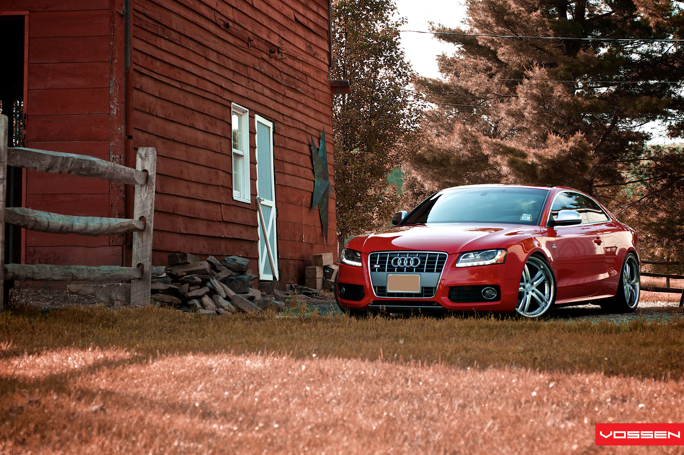 Chrome Grille on Red Audi A5 - Photo by Vossen