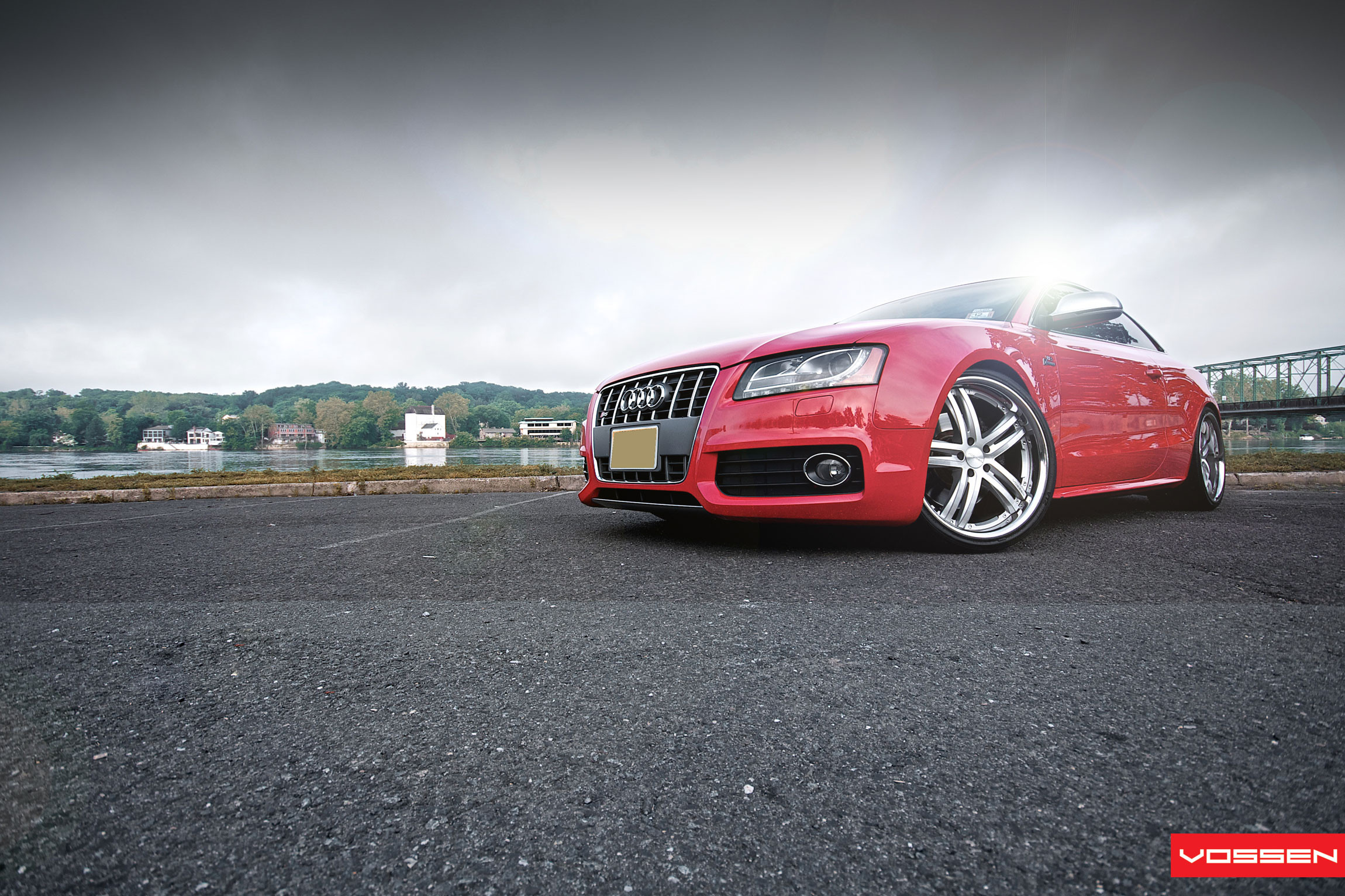 Red Audi A5 with Chrome Vossen Rims - Photo by Vossen