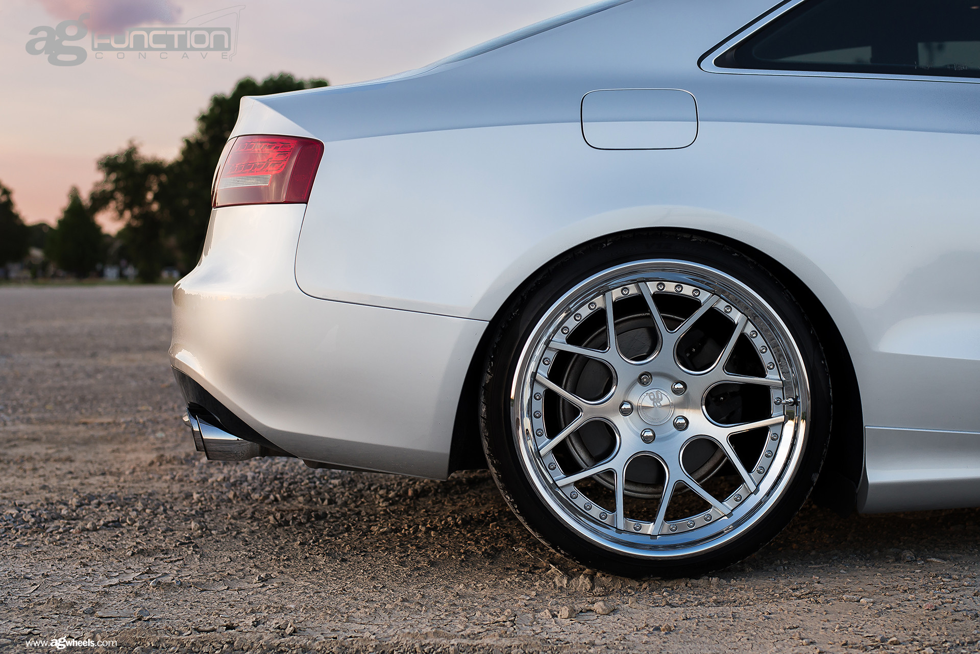Polished Avant Garde Wheels on Silver Audi A5 - Photo by Avant Garde Wheels