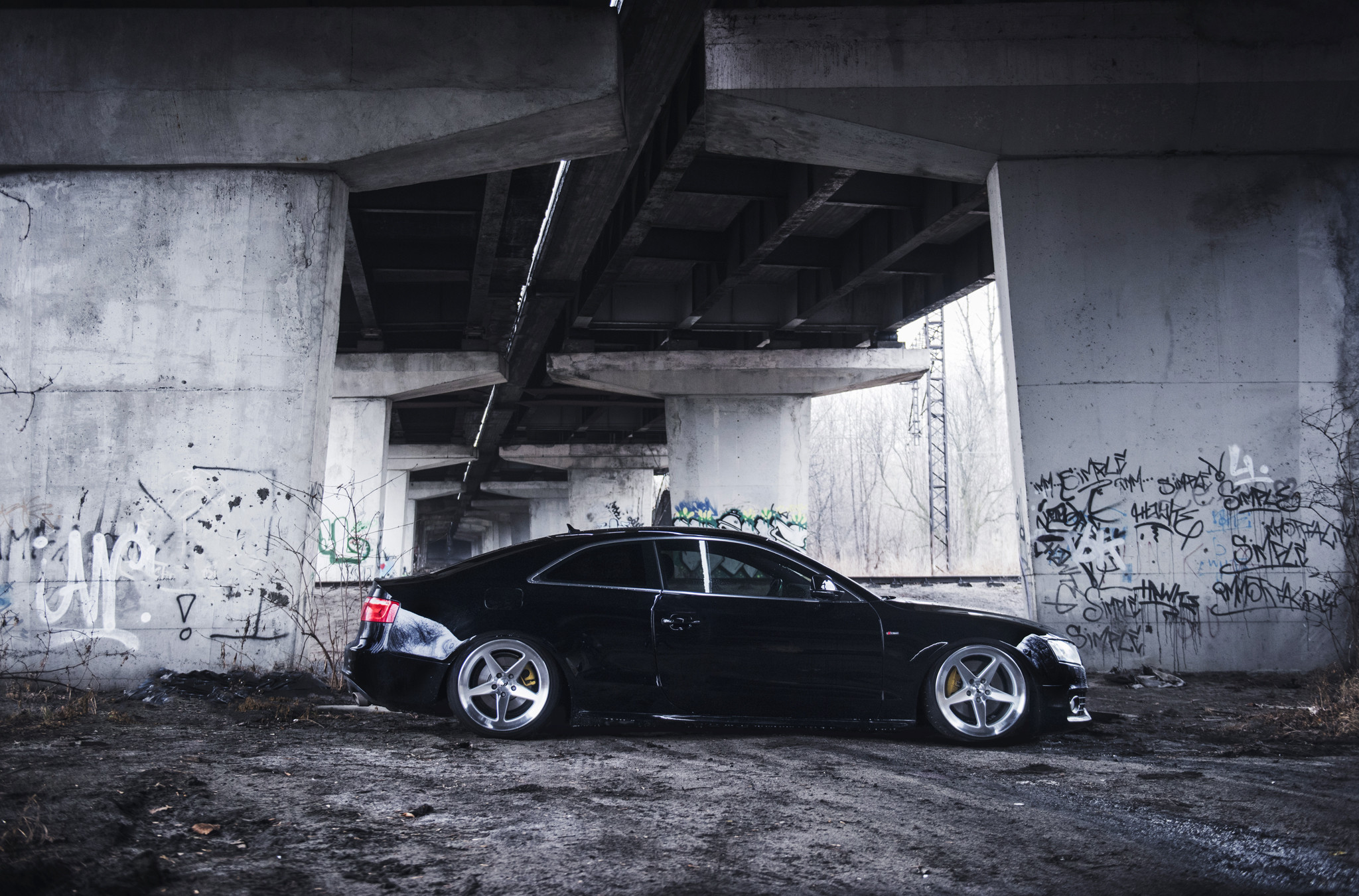 Custom Black Audi A5 Rear Diffuser - Photo by JR Wheels