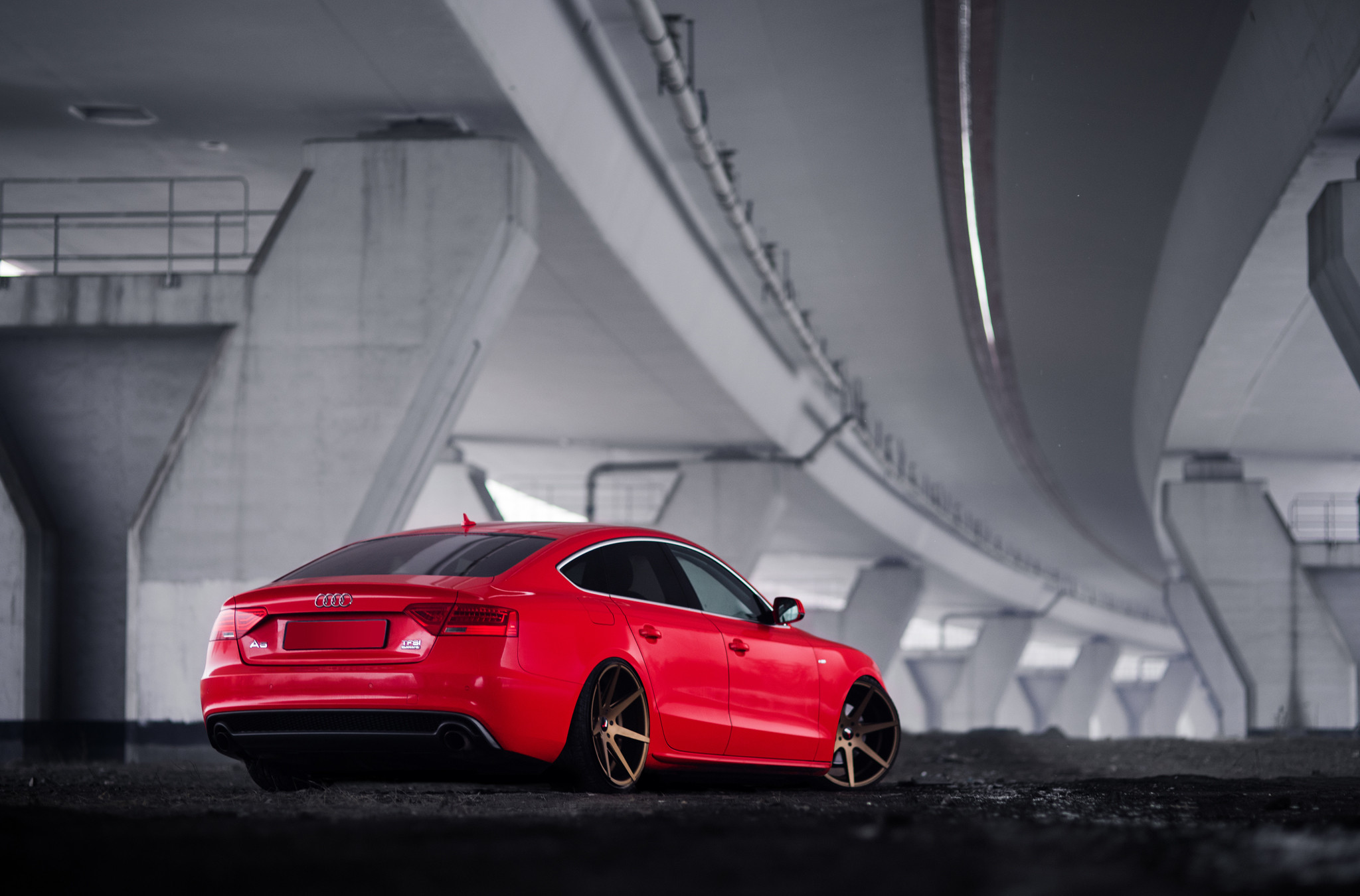 Bronze JR Wheels on Red Audi A5 - Photo by JR Wheels