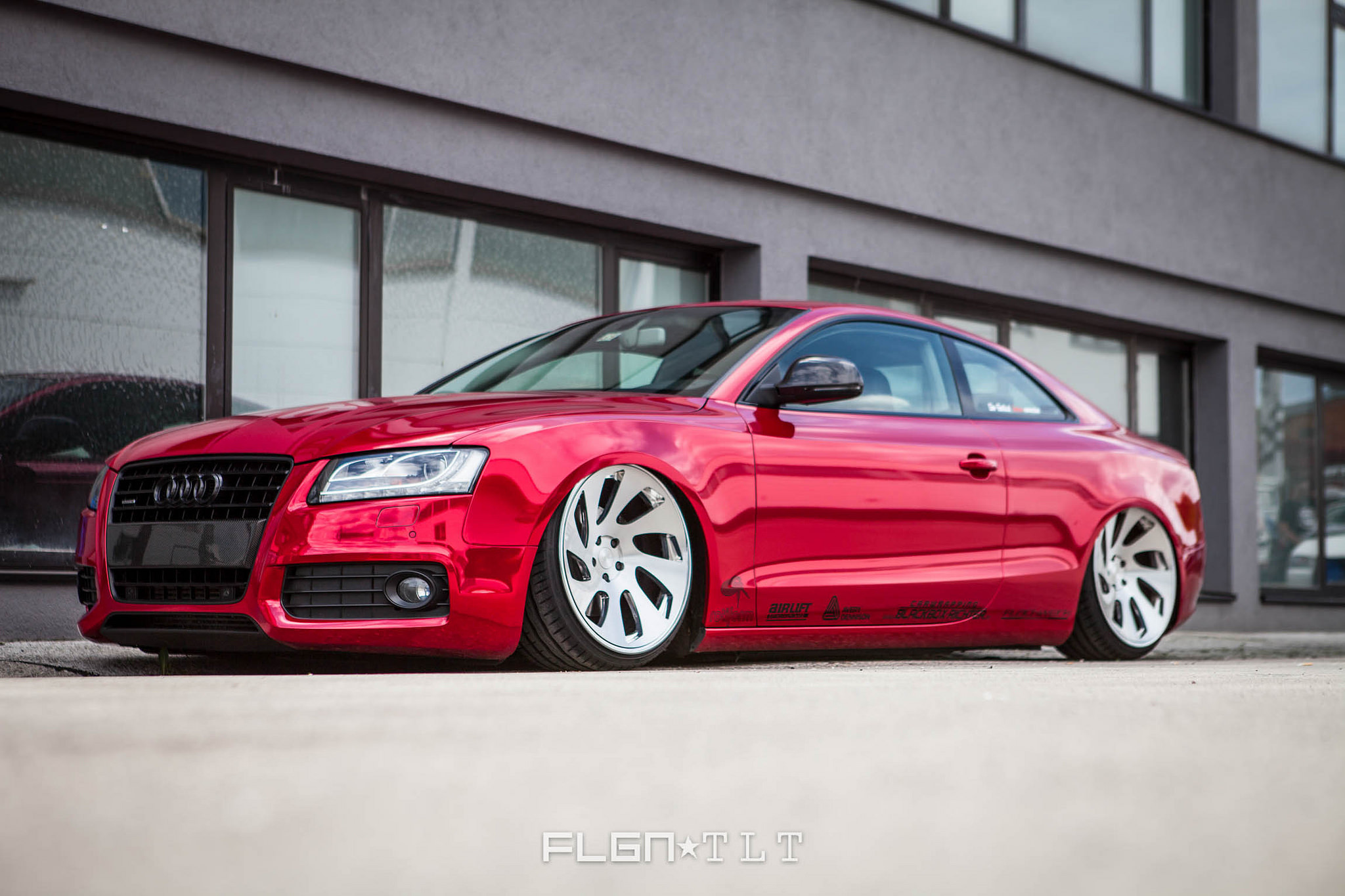 AUDI A5 With Red Chrome Wrap and Rotiform Custom Rims - Photo by Rotiform
