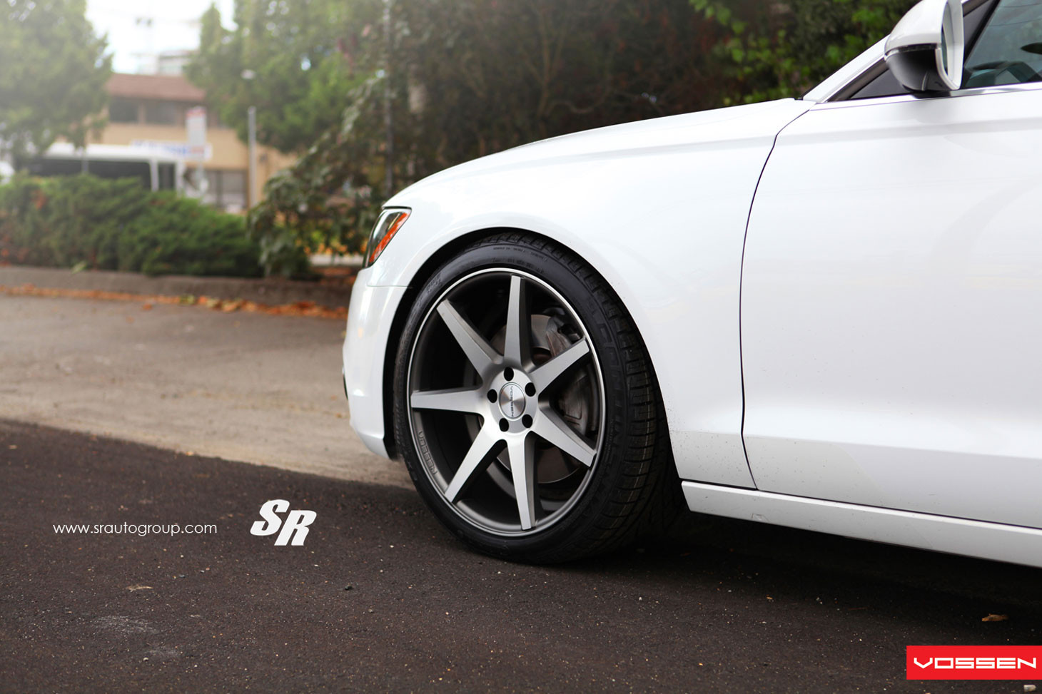 White Audi A6 3.0T with Custom Chrome Vossen Wheels - Photo by Vossen