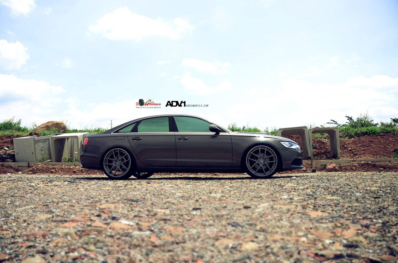 Dark Smoke ADV1 Wheels on Gray Audi A6 - Photo by ADV.1