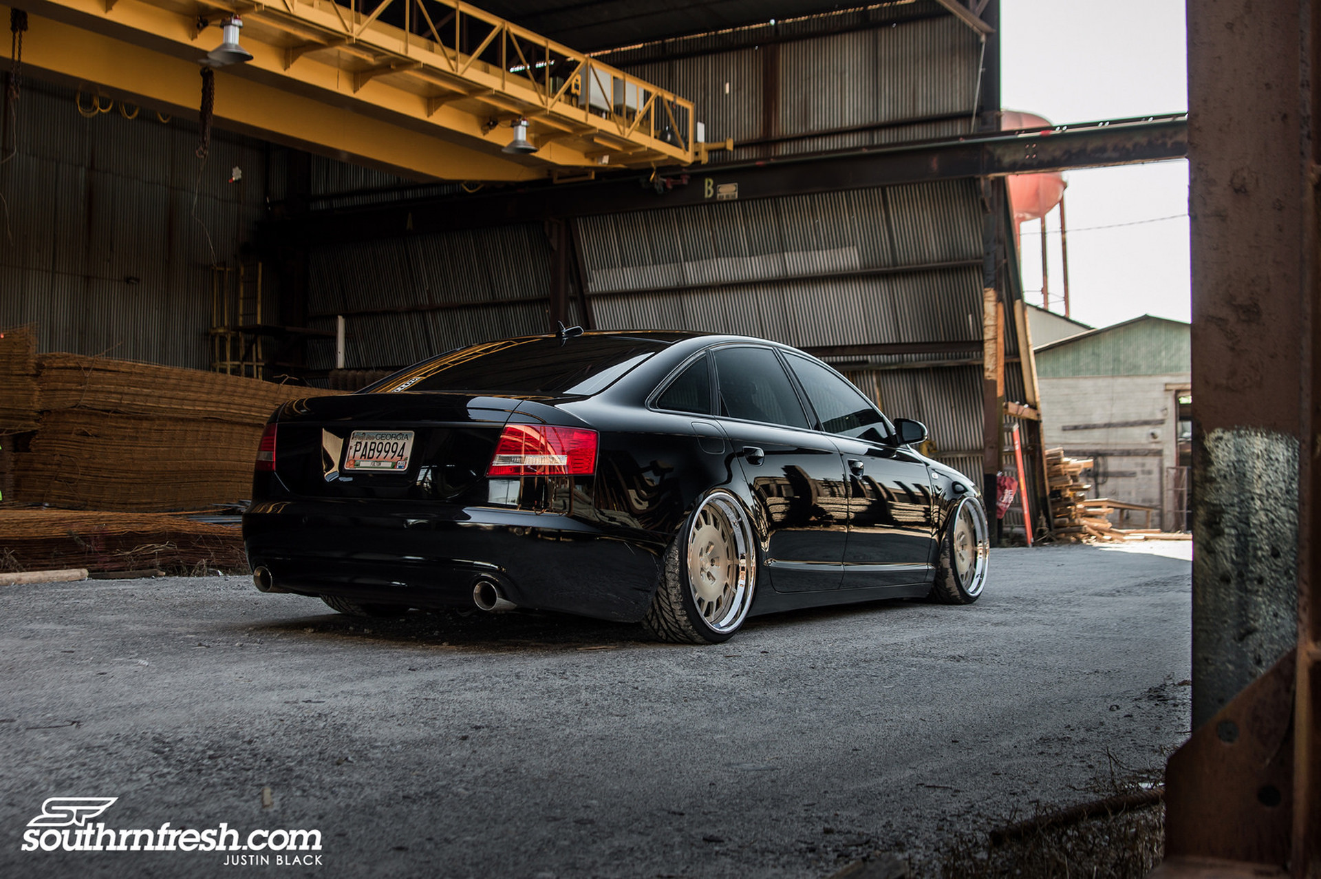 Black Audi A6 with Custom Rear Diffuser - Photo by Avant Garde Wheels