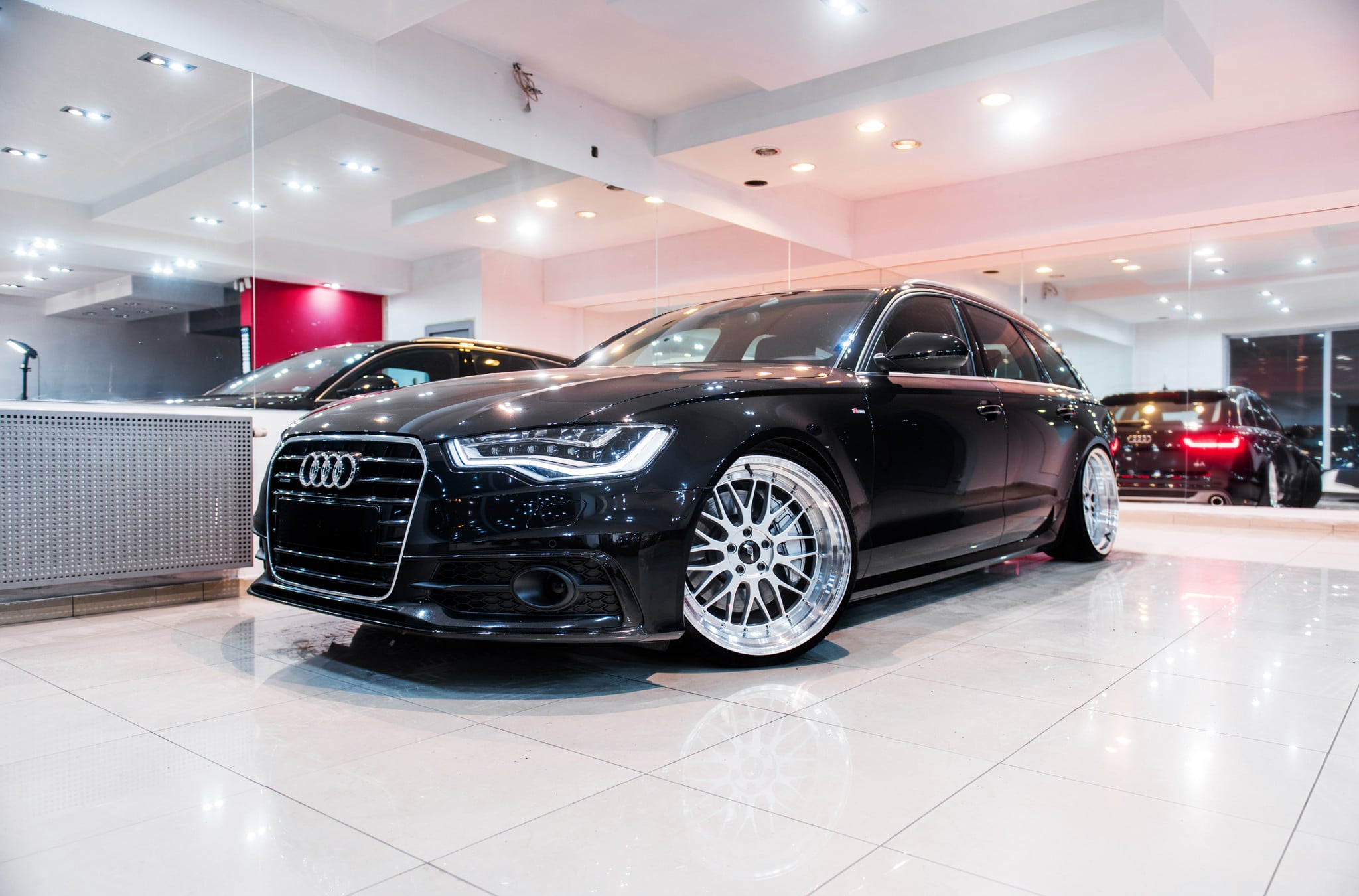 Black Audi A6 with Aftermarket Front Bumper - Photo by JR Wheels
