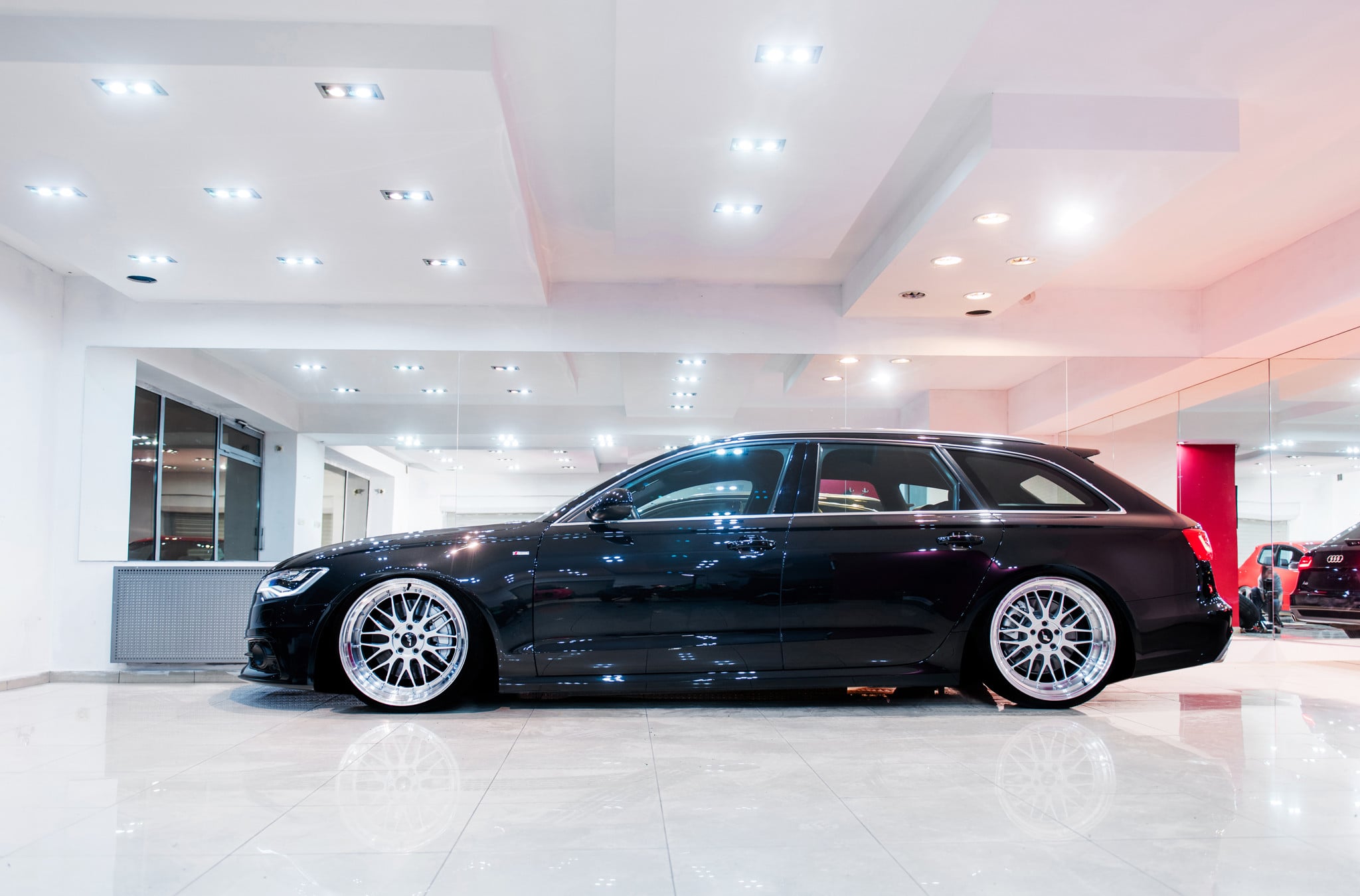 Custom Black Audi A6 Side Skirts - Photo by JR Wheels