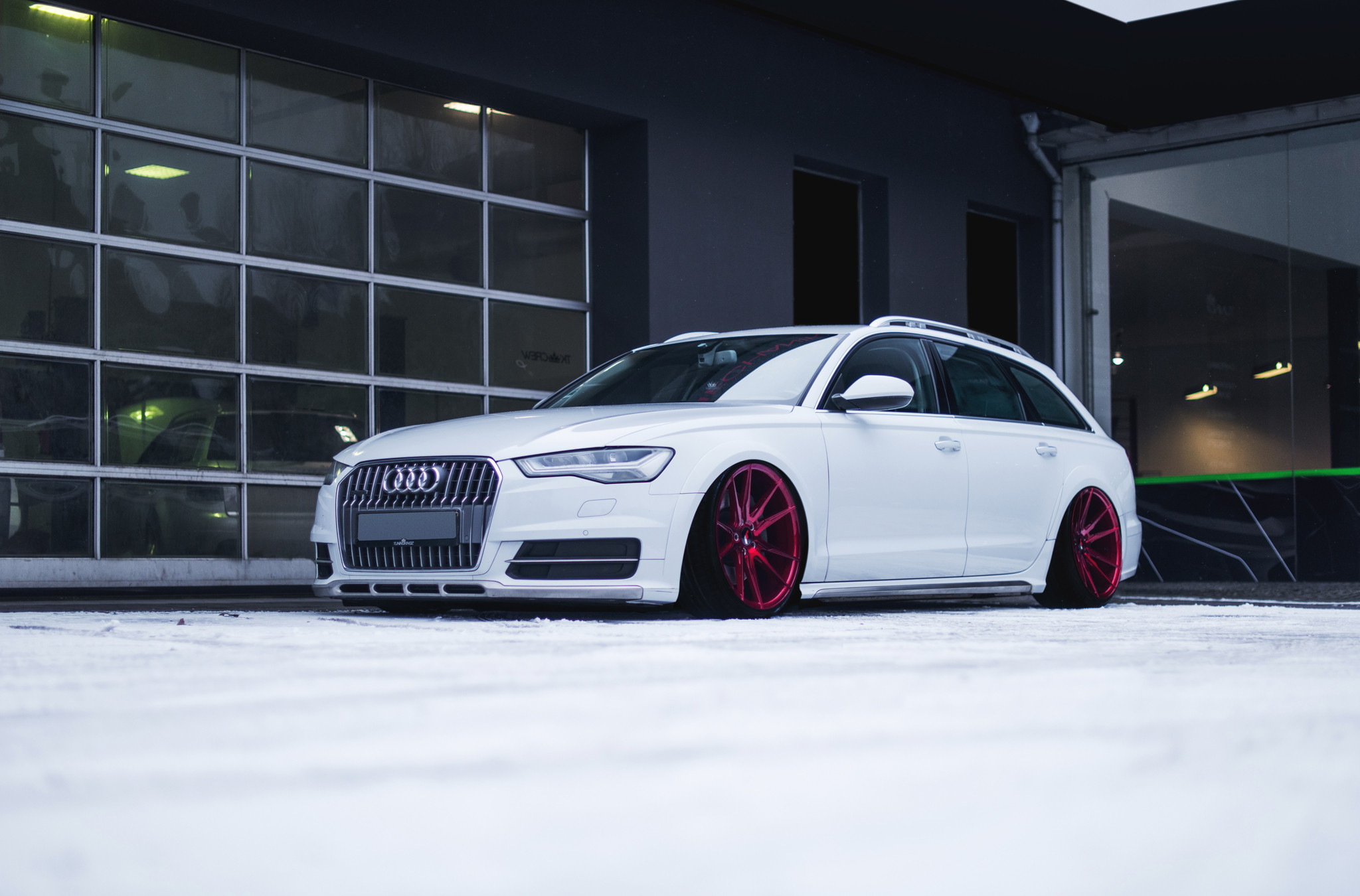 Custom Front Bumper on White Audi A6 - Photo by JR Wheels