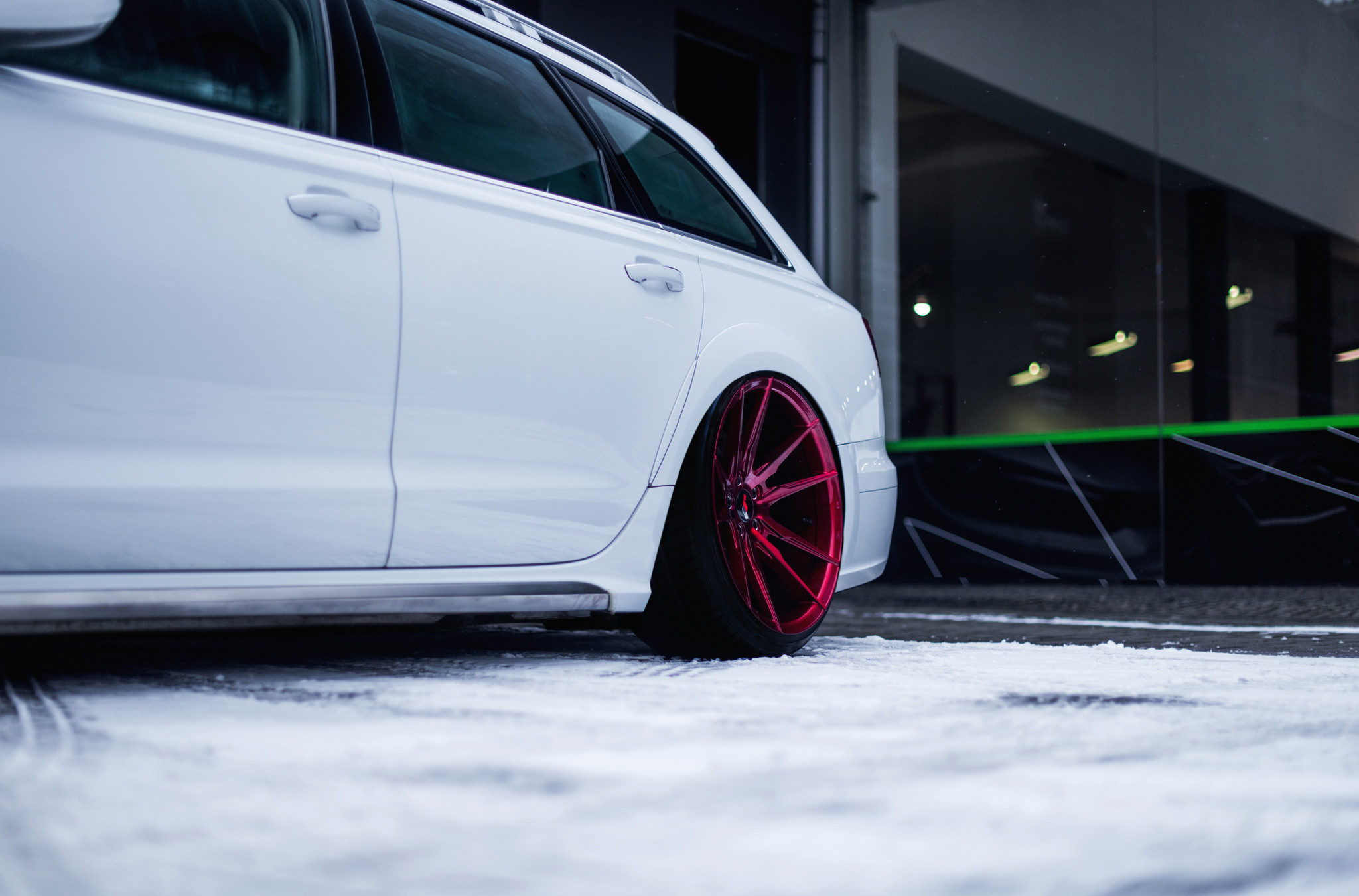 Aftermarket Side Skirts on White Audi A6 - Photo by JR Wheels