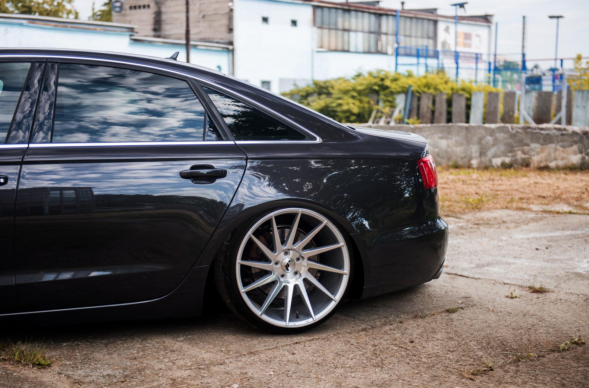 Chrome JR Rims on Black Audi A6 - Photo by JR Wheels