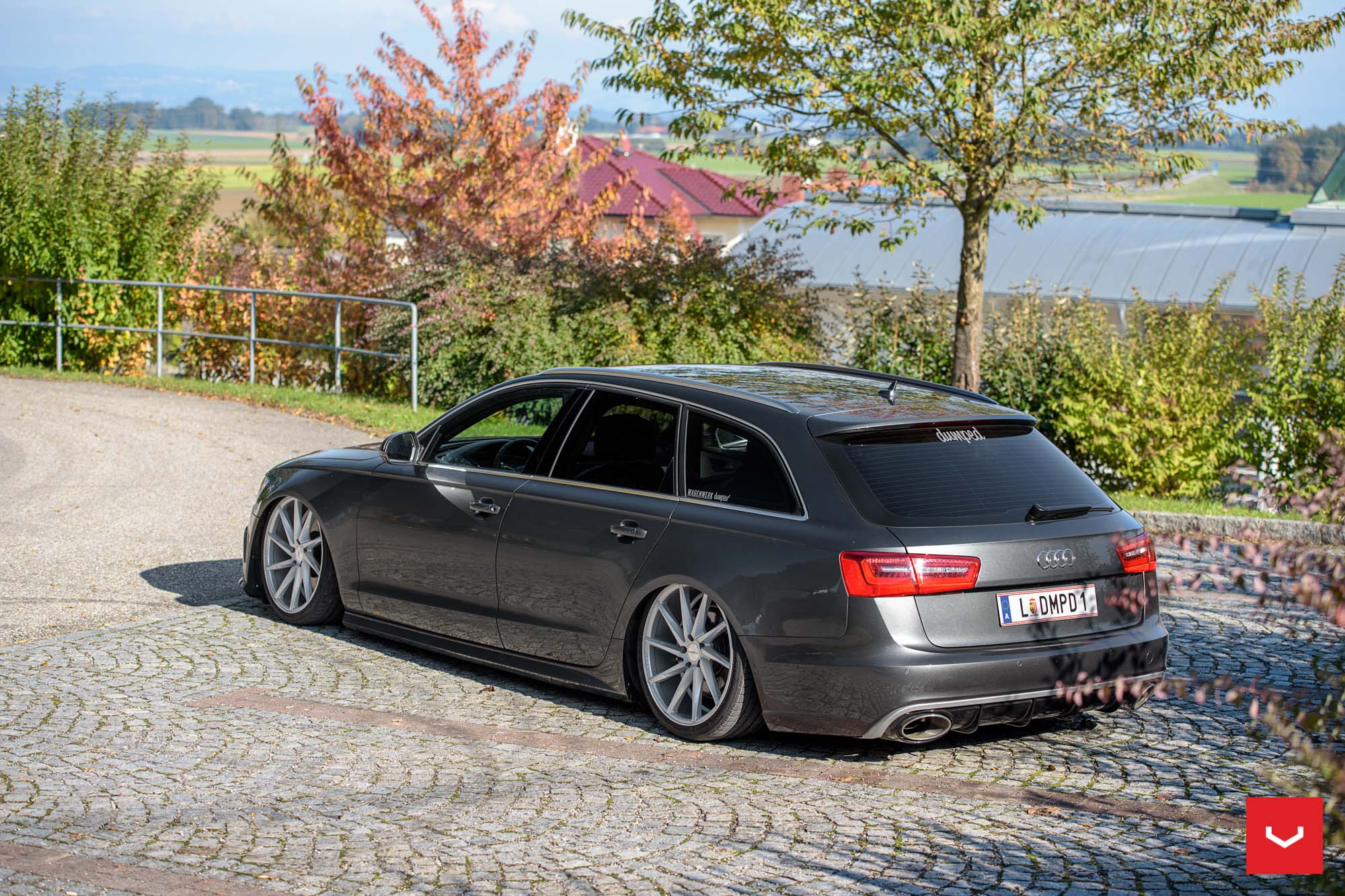 Custom Rear Bumper Cover on Lowered Audi A6 - Photo by Vossen