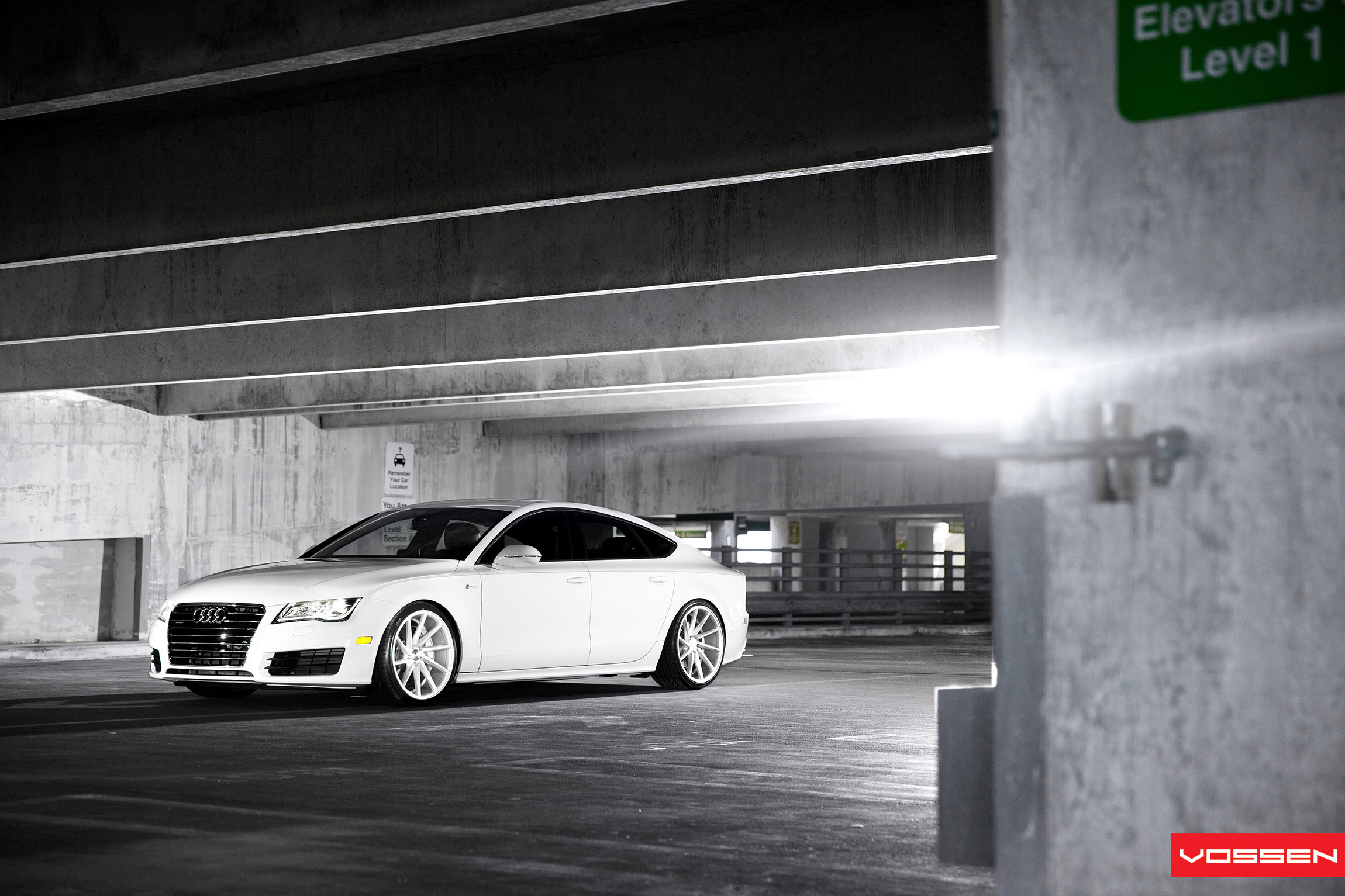 Custom Front Lip on White Audi A7 - Photo by Vossen