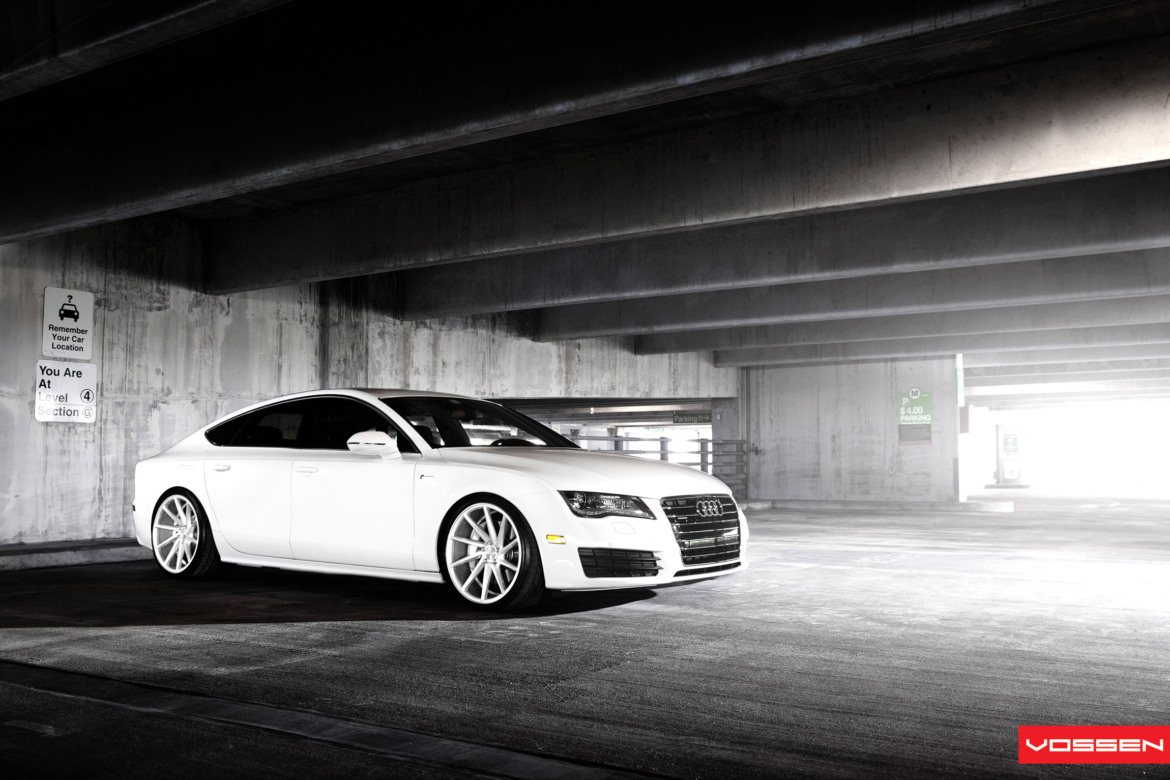 White Audi A7 with Chrome Grille - Photo by Vossen
