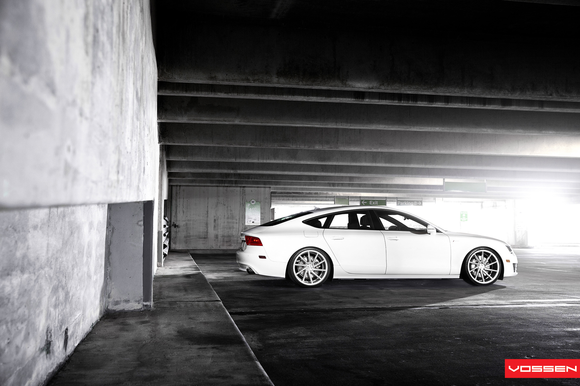 Chrome CVT Vossen Wheels on White Audi A7 - Photo by Vossen