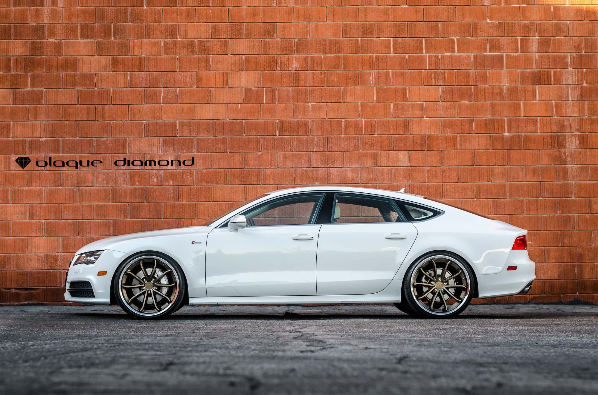Custom White Audi A7 Side Skirts - Photo by Blaque Diamond