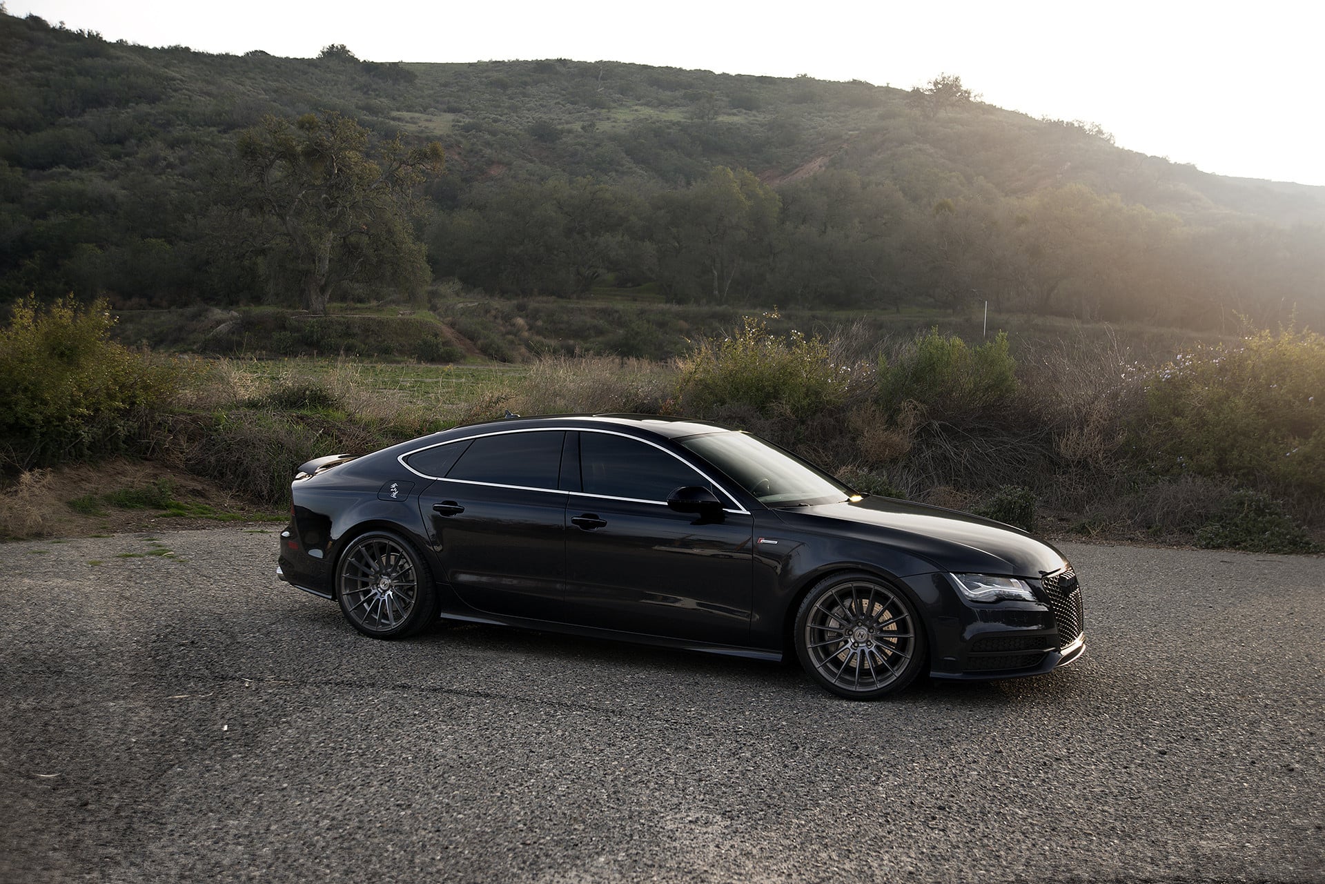 Black Audi A7 with Aftermarket Side Skirts - Photo by Zito Wheels