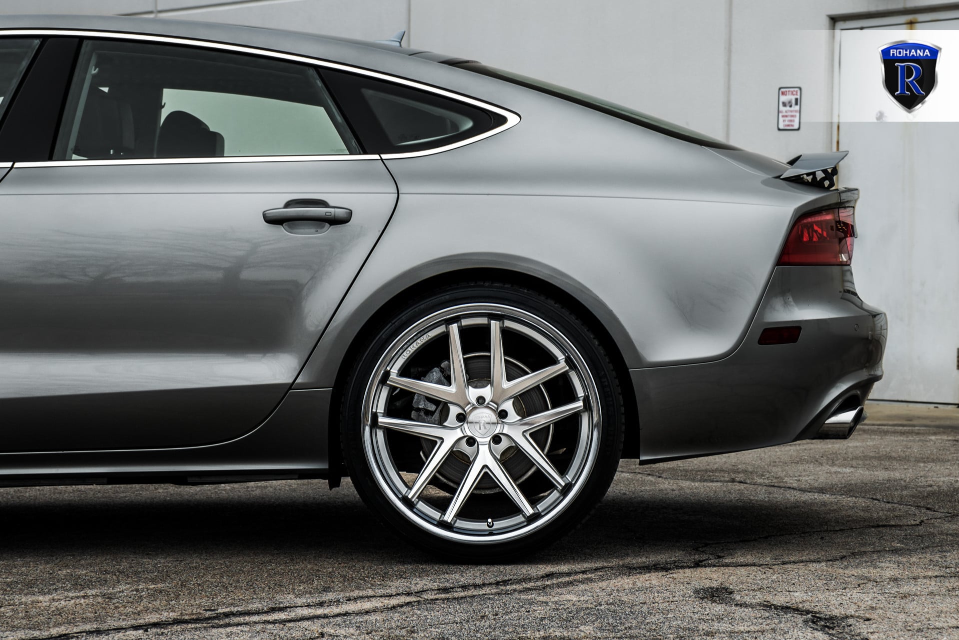 Custom Chrome Rohana Wheels on Gray Audi A7 - Photo by Rohana Wheels