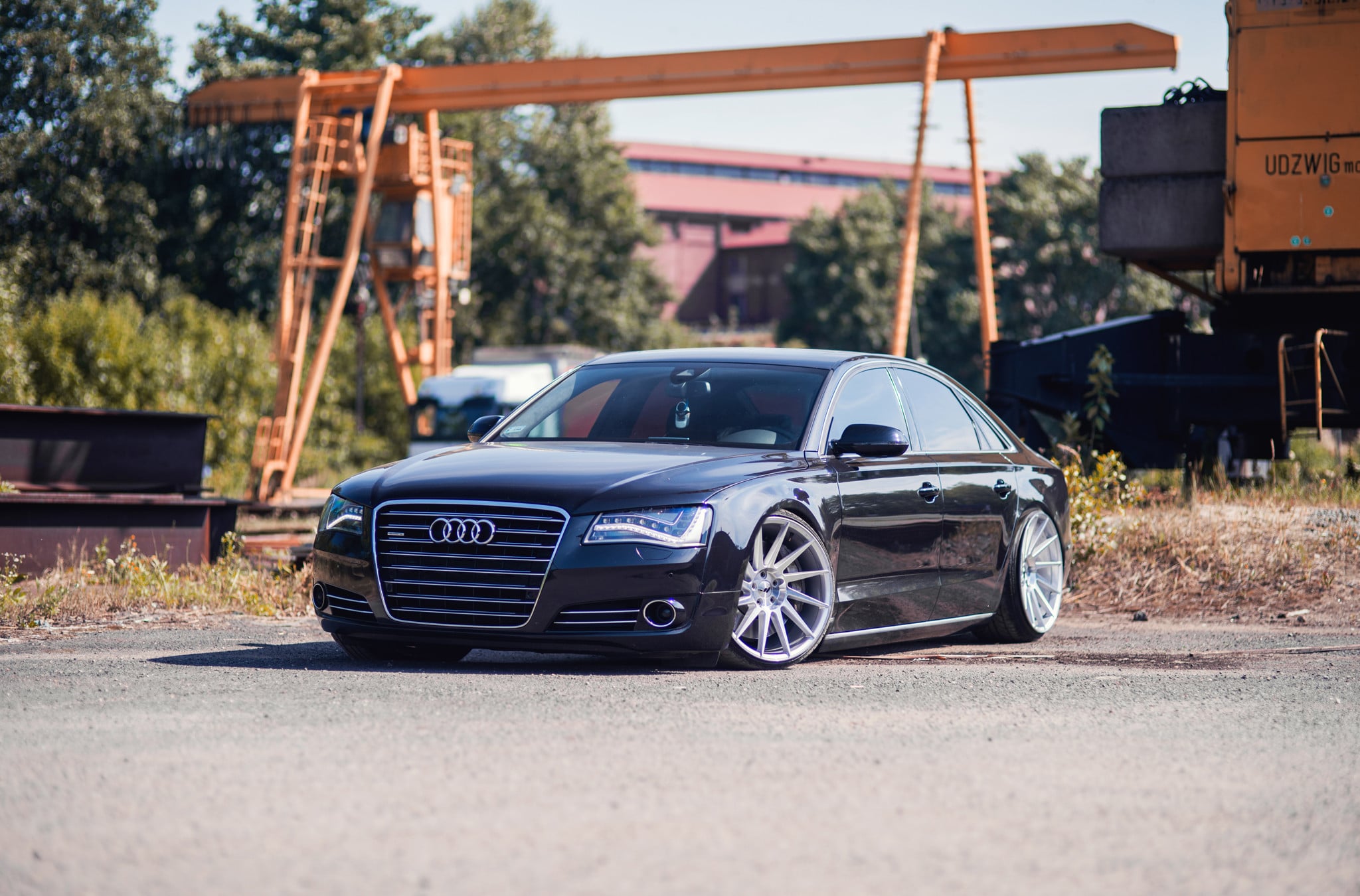 Black Audi A8 with Chrome Billet Grille - Photo by JR Wheels