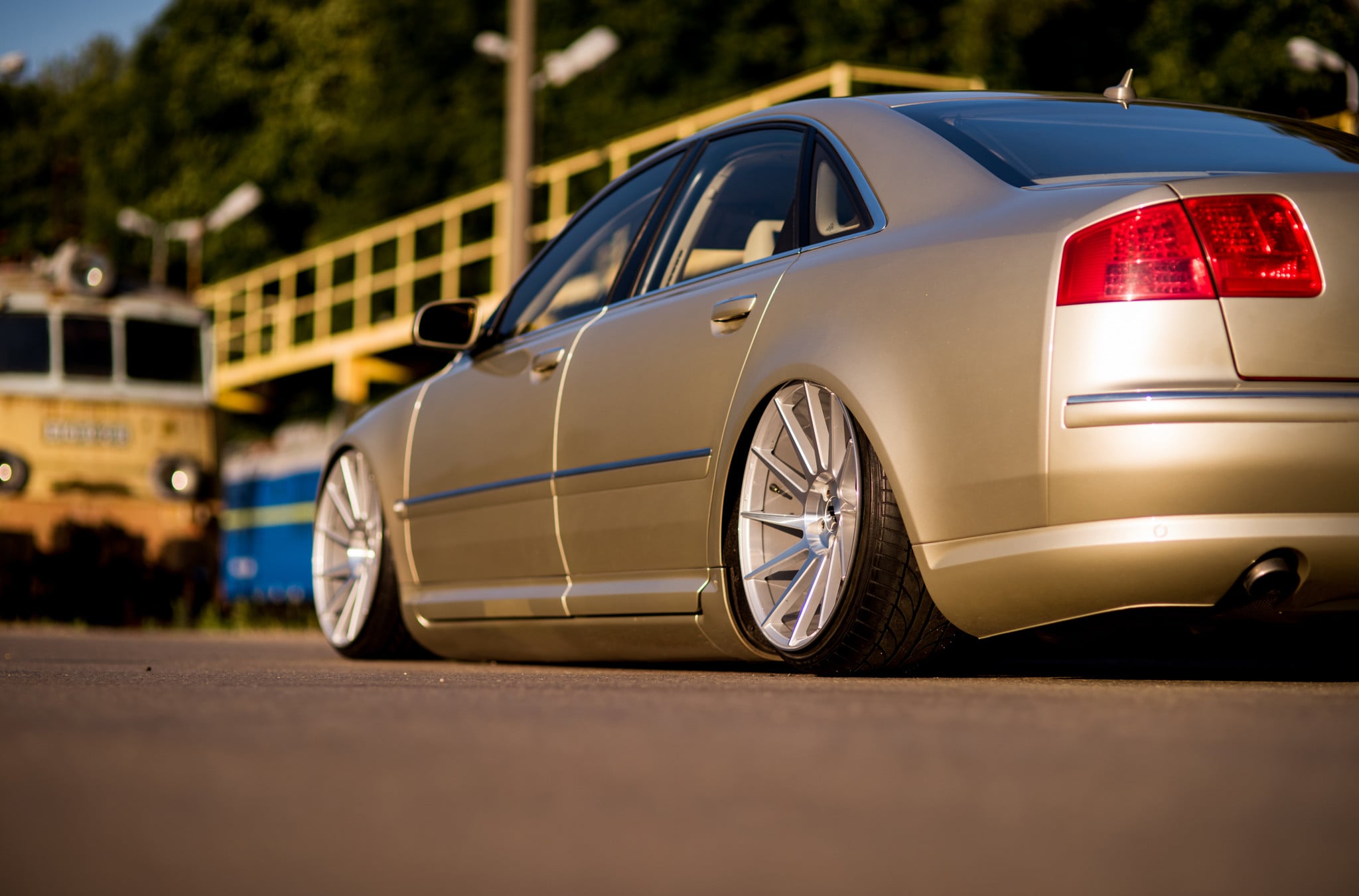 Custom Chrome JR Wheels on Gray Audi A8 - Photo by JR Wheels