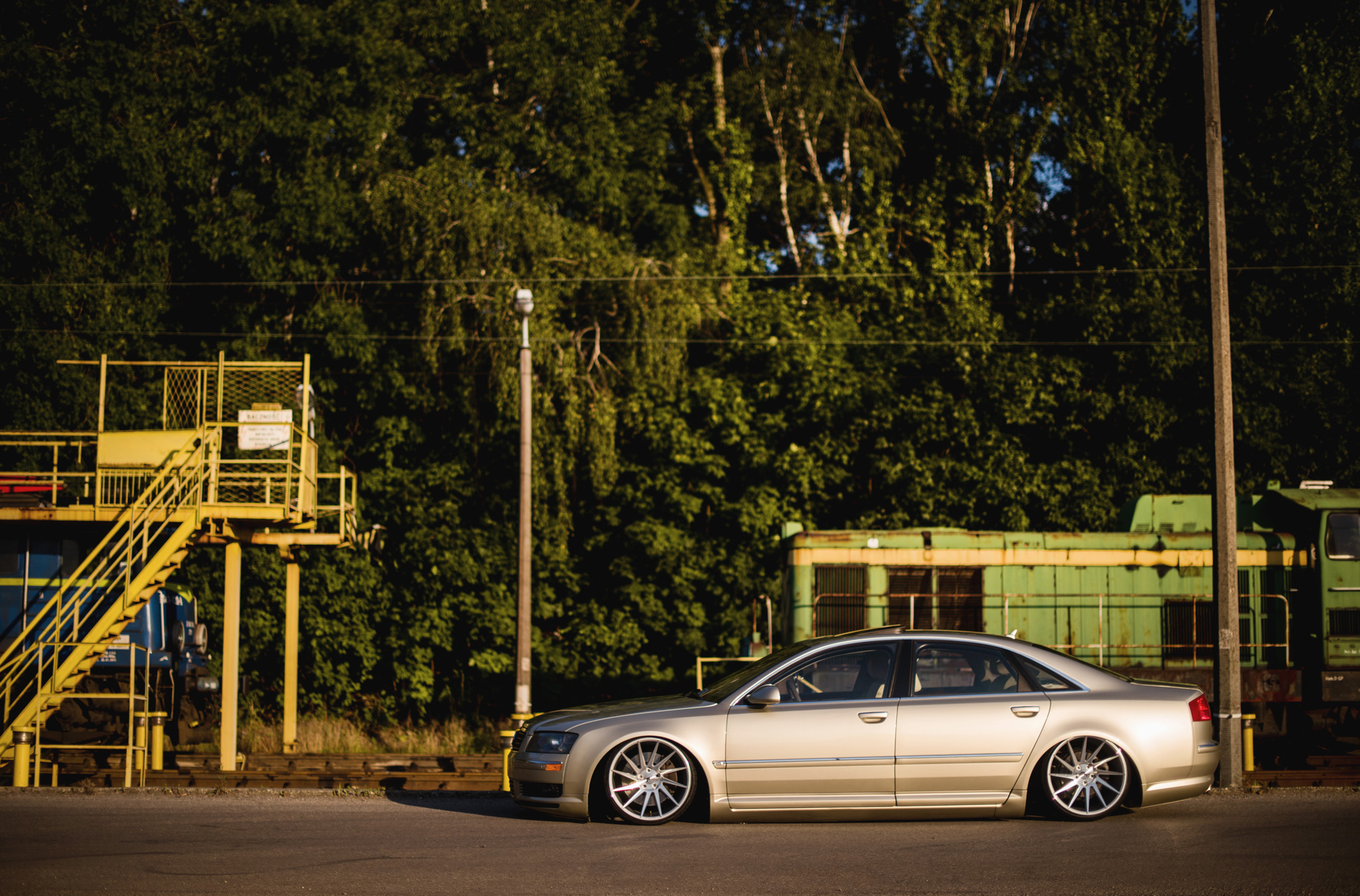 Gray Audi A8 with Aftermarket Side Skirts - Photo by JR Wheels